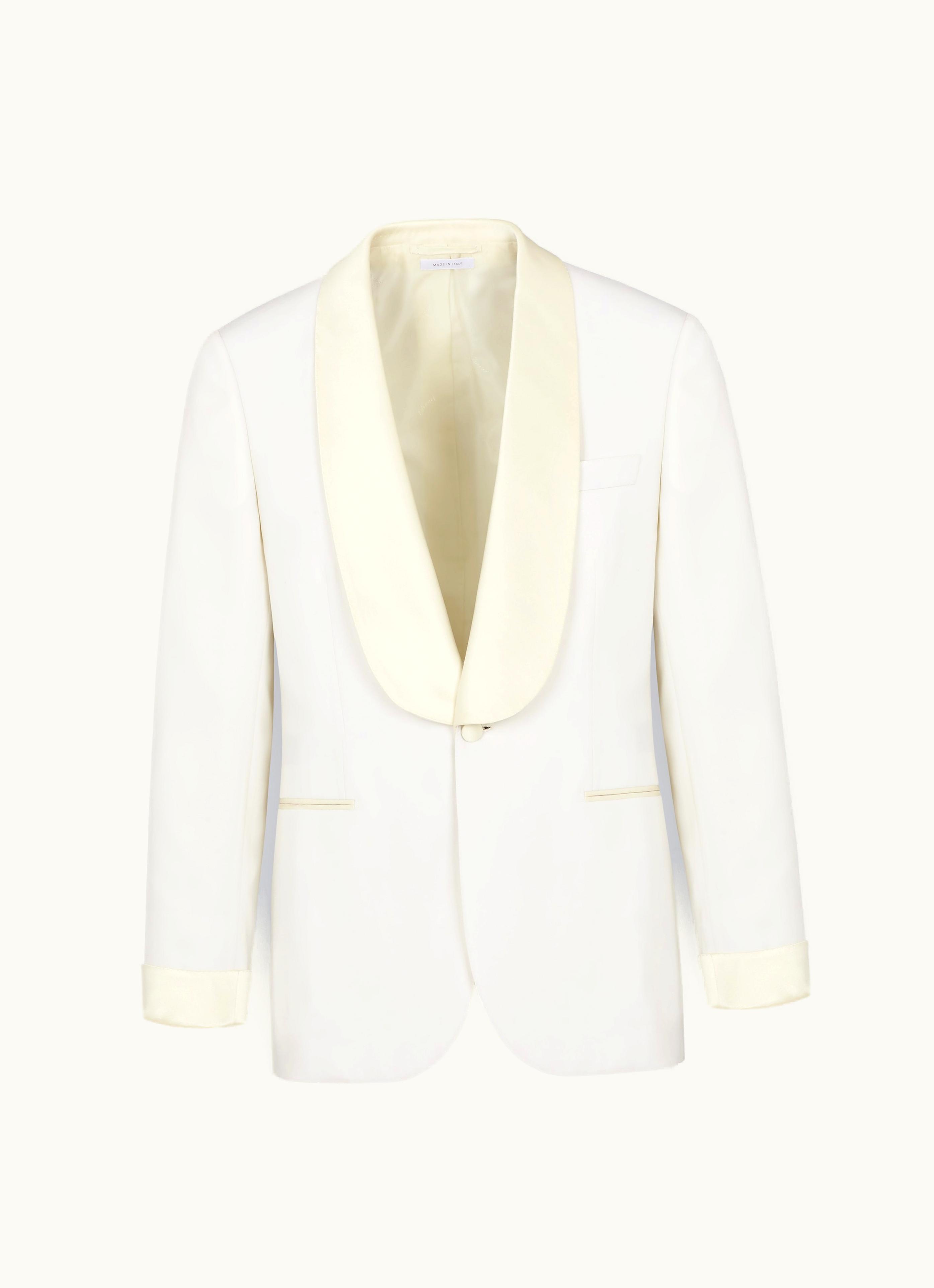 Brioni Brioni Ivory White Wool Virgilio Tuxedo Jacket