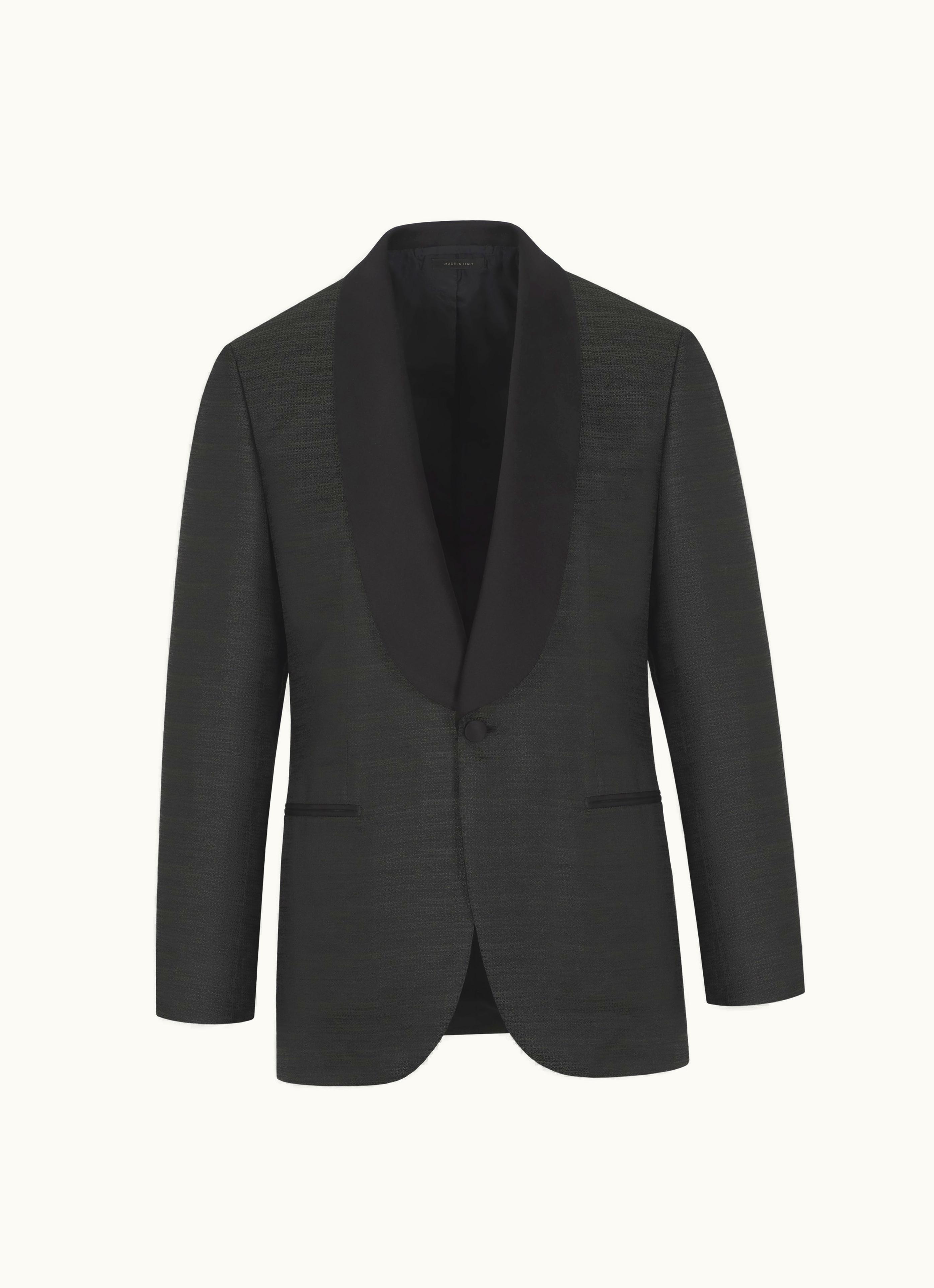 Brioni Brioni Dark Green Silk Micro Jacquard Dinner Jacket