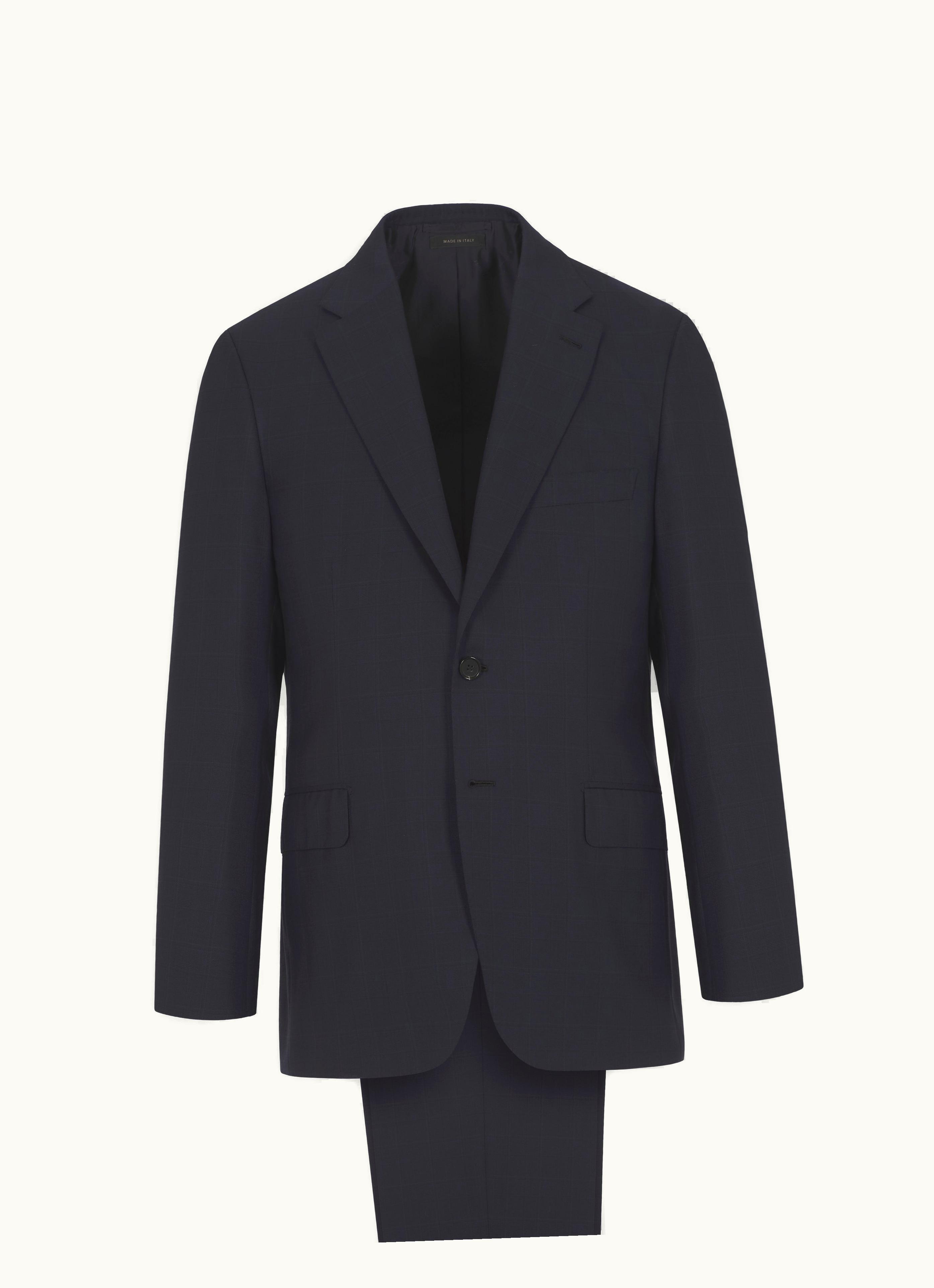 Brioni Brioni Navy Blue Glen Checked Super 180's Wool Brunico Suit
