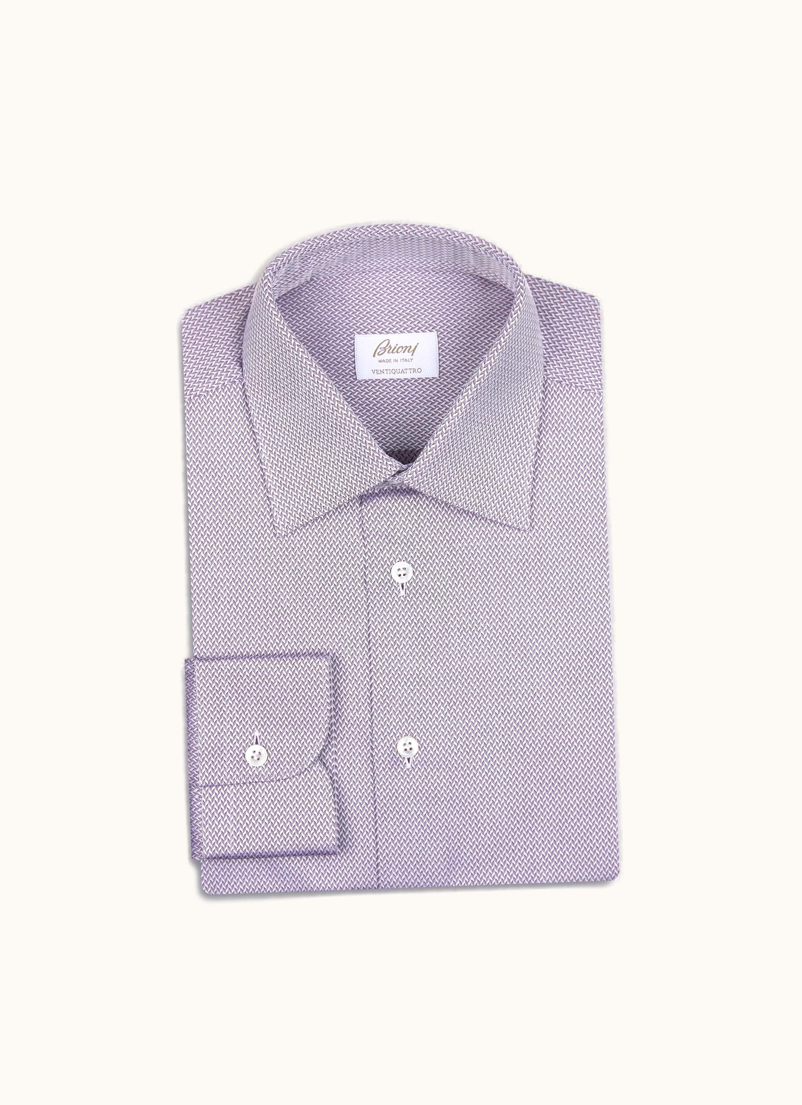 Brioni Brioni White And Red Cotton Formal Shirt