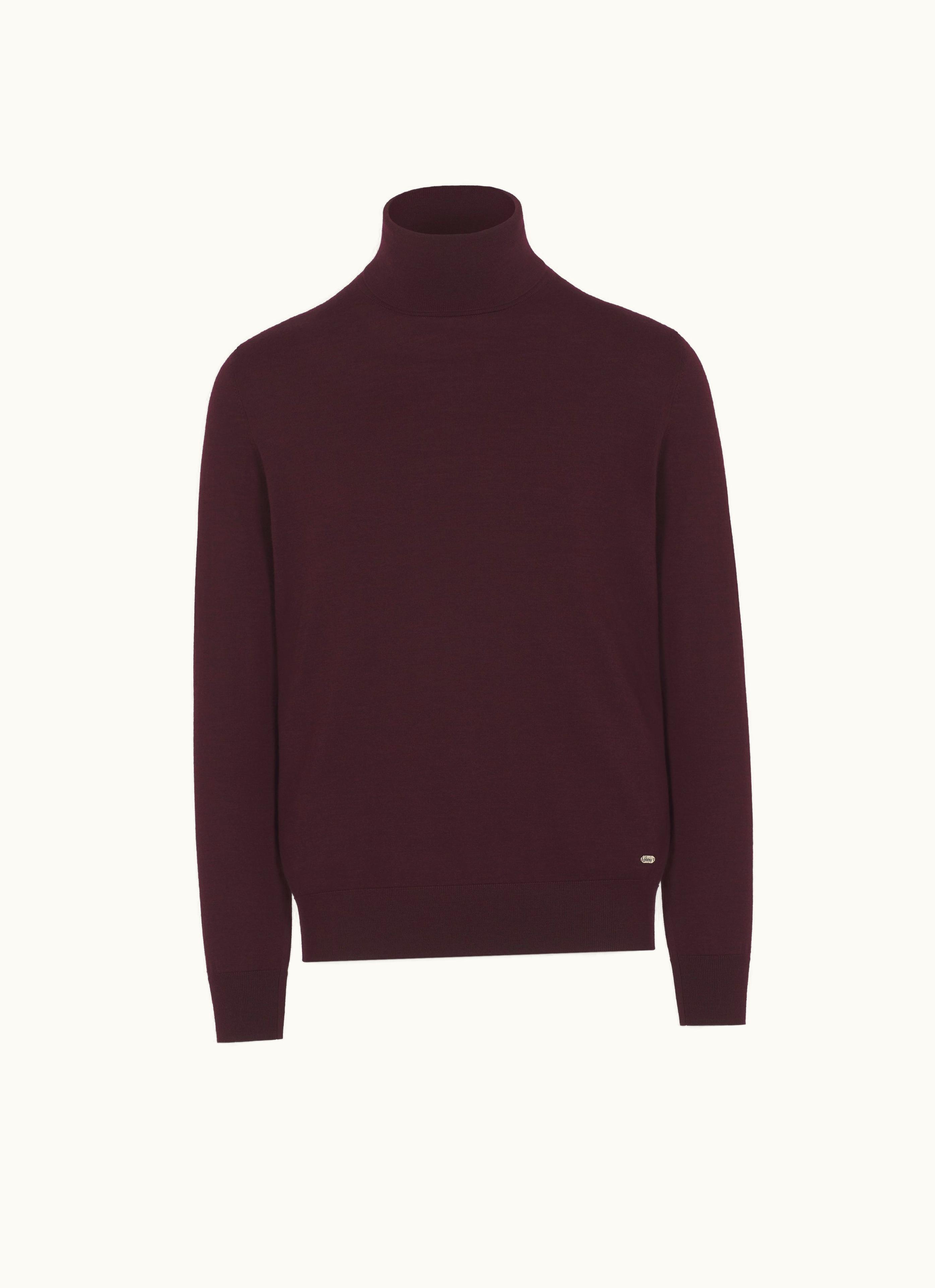 Brioni Brioni Bordeaux Cashmere And Silk Turtleneck Sweater