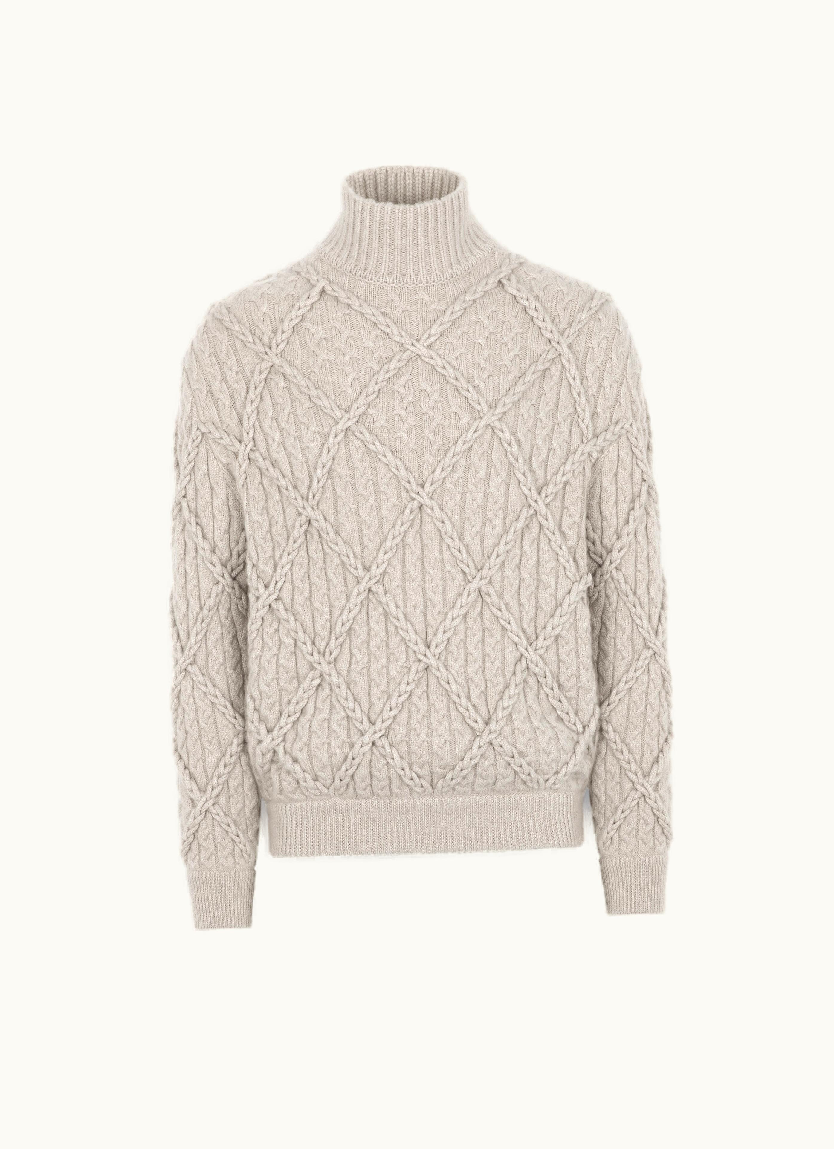 Brioni Brioni Ivory White Cashmere And Silk Turtleneck Sweater