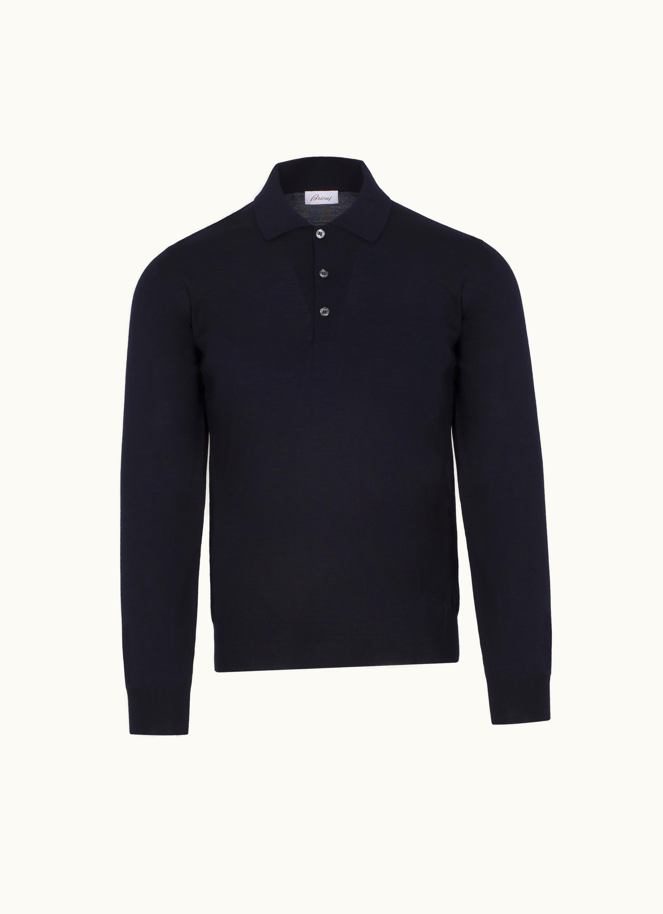 Brioni Brioni Essential Navy Blue long-sleeved Polo Sweater