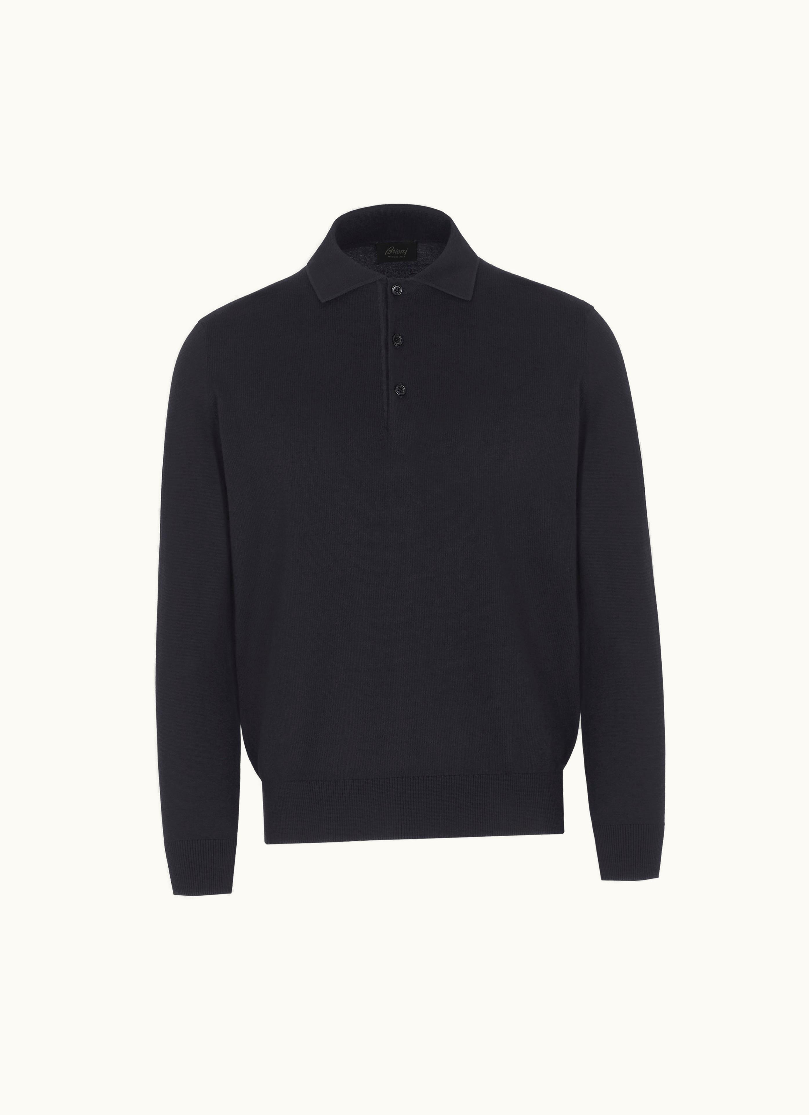 Brioni Brioni Midnight Blue Sea Island Cotton And Cashmere Polo Sweater