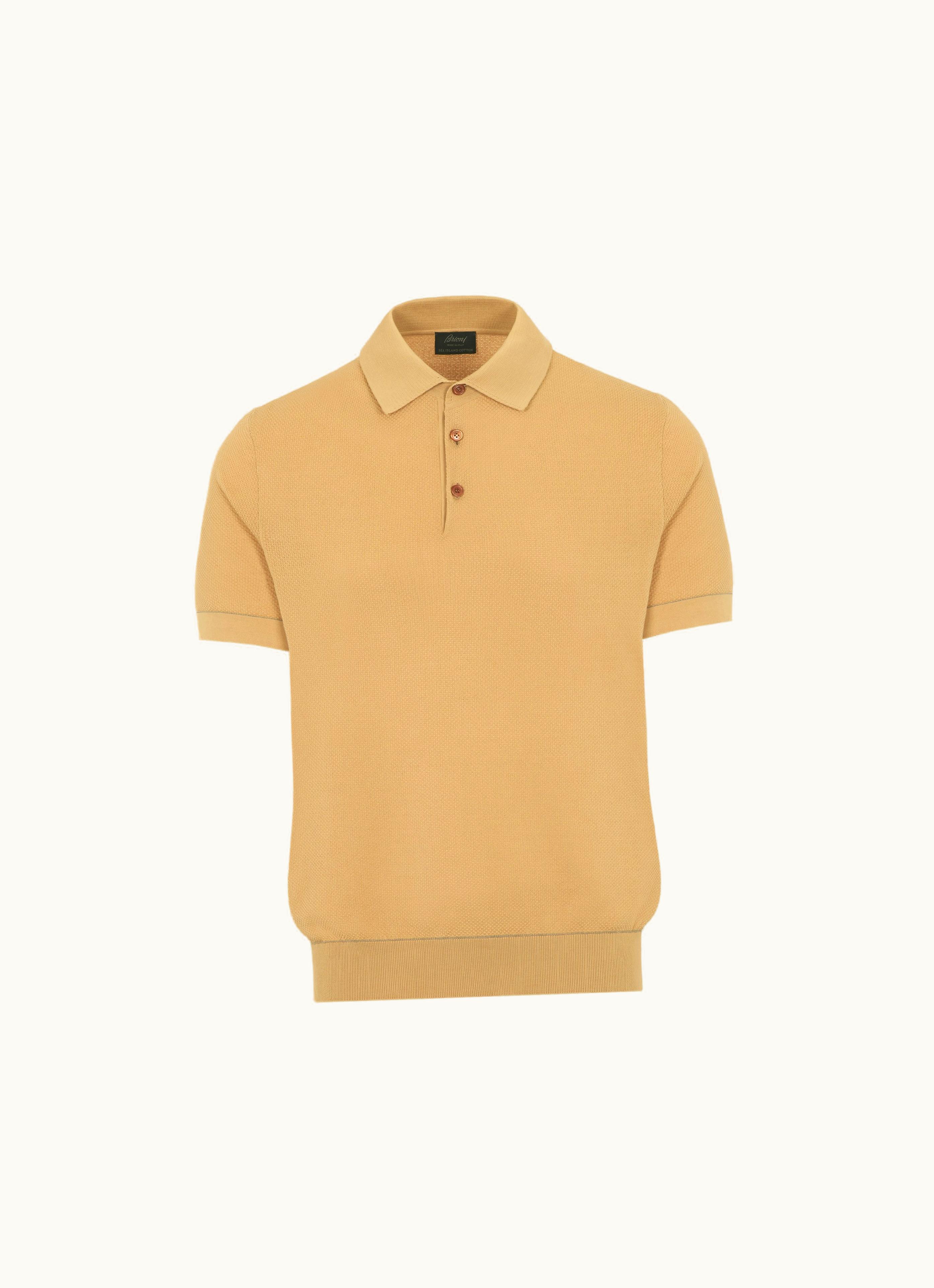 Brioni Brioni Light Orange Sea Island Cotton Polo