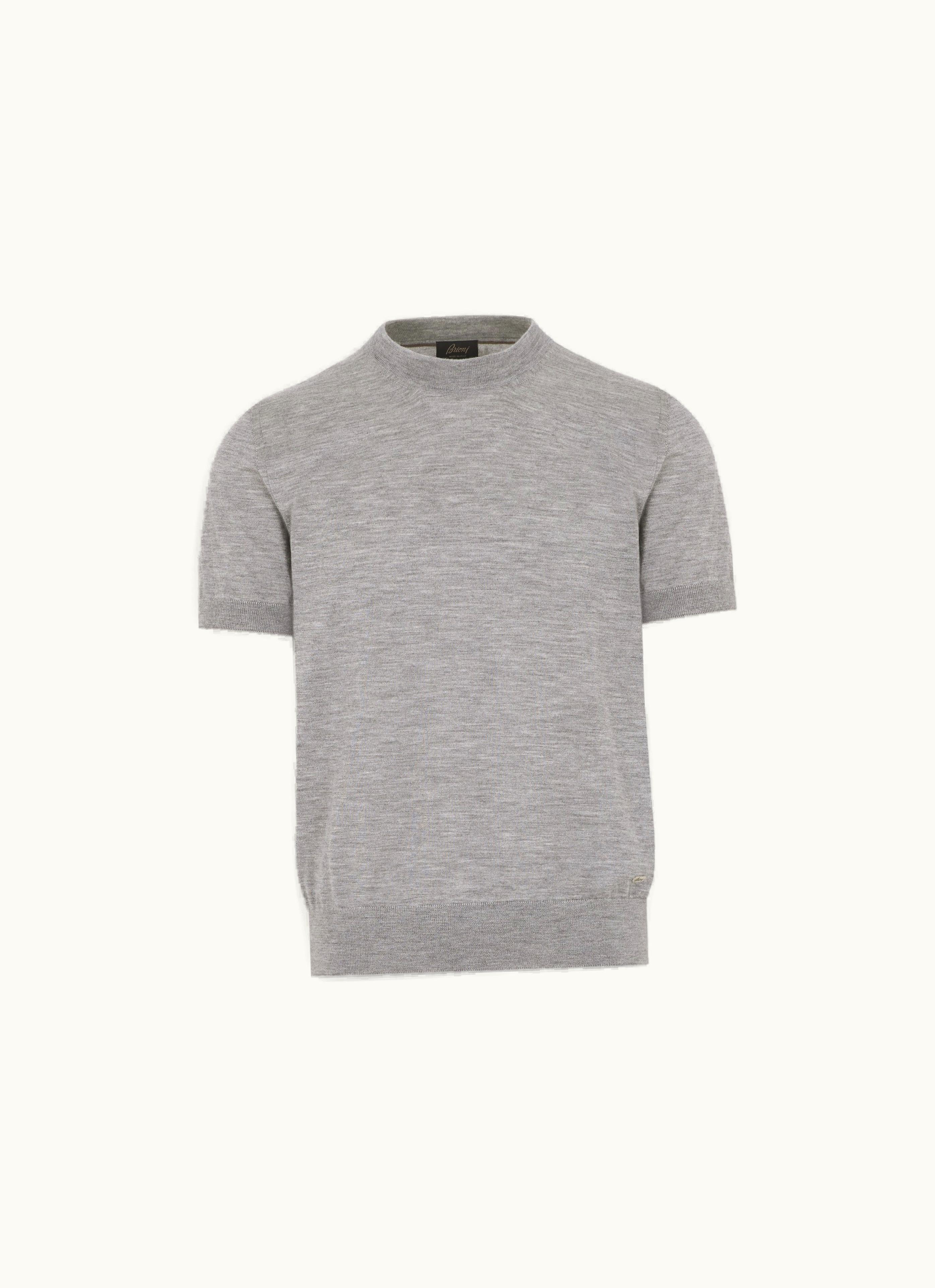 Brioni Brioni Grey Cashmere And Silk T-shirt
