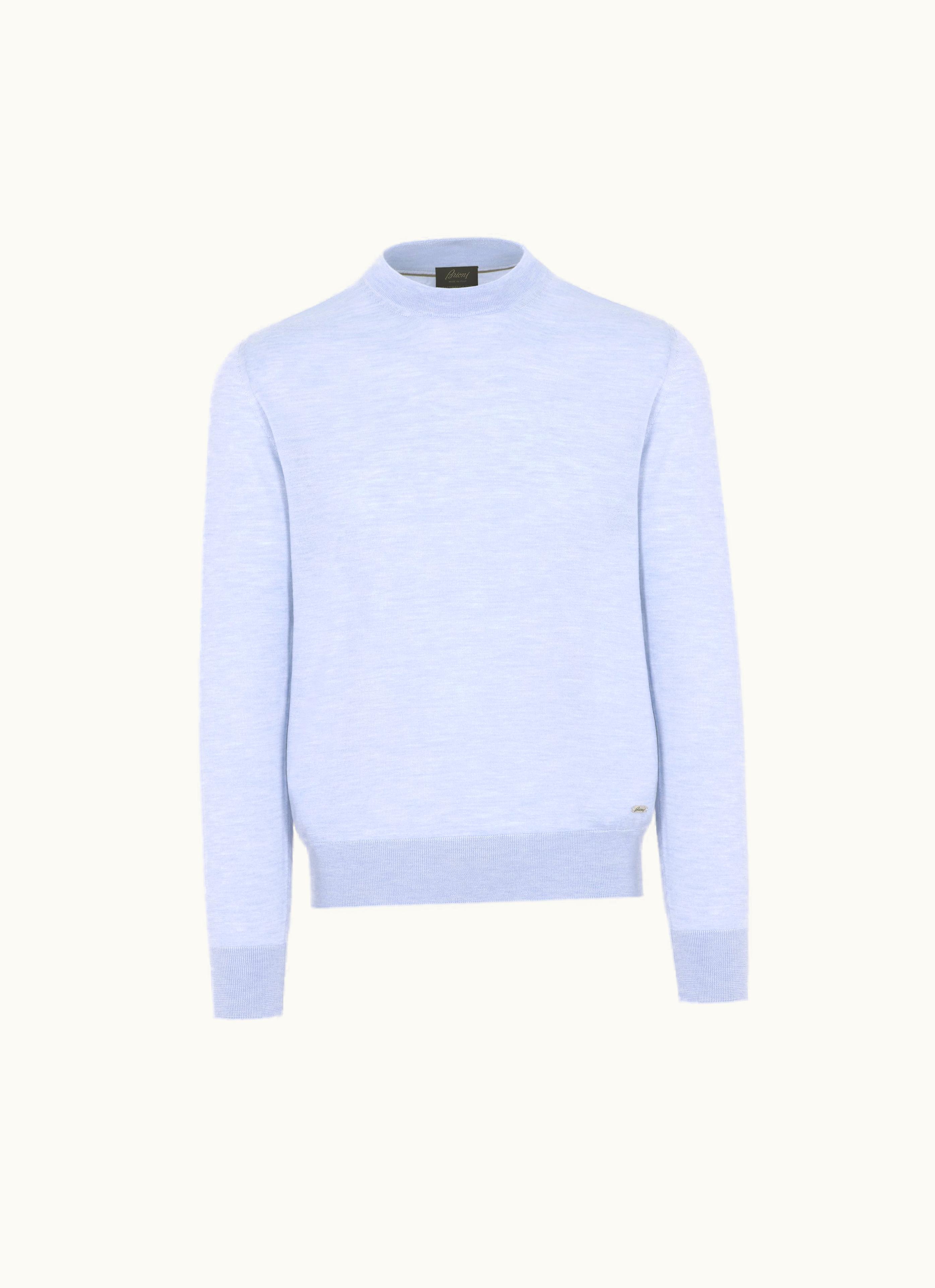 Brioni Brioni Sky Blue Cashmere And Silk Crewneck Sweater