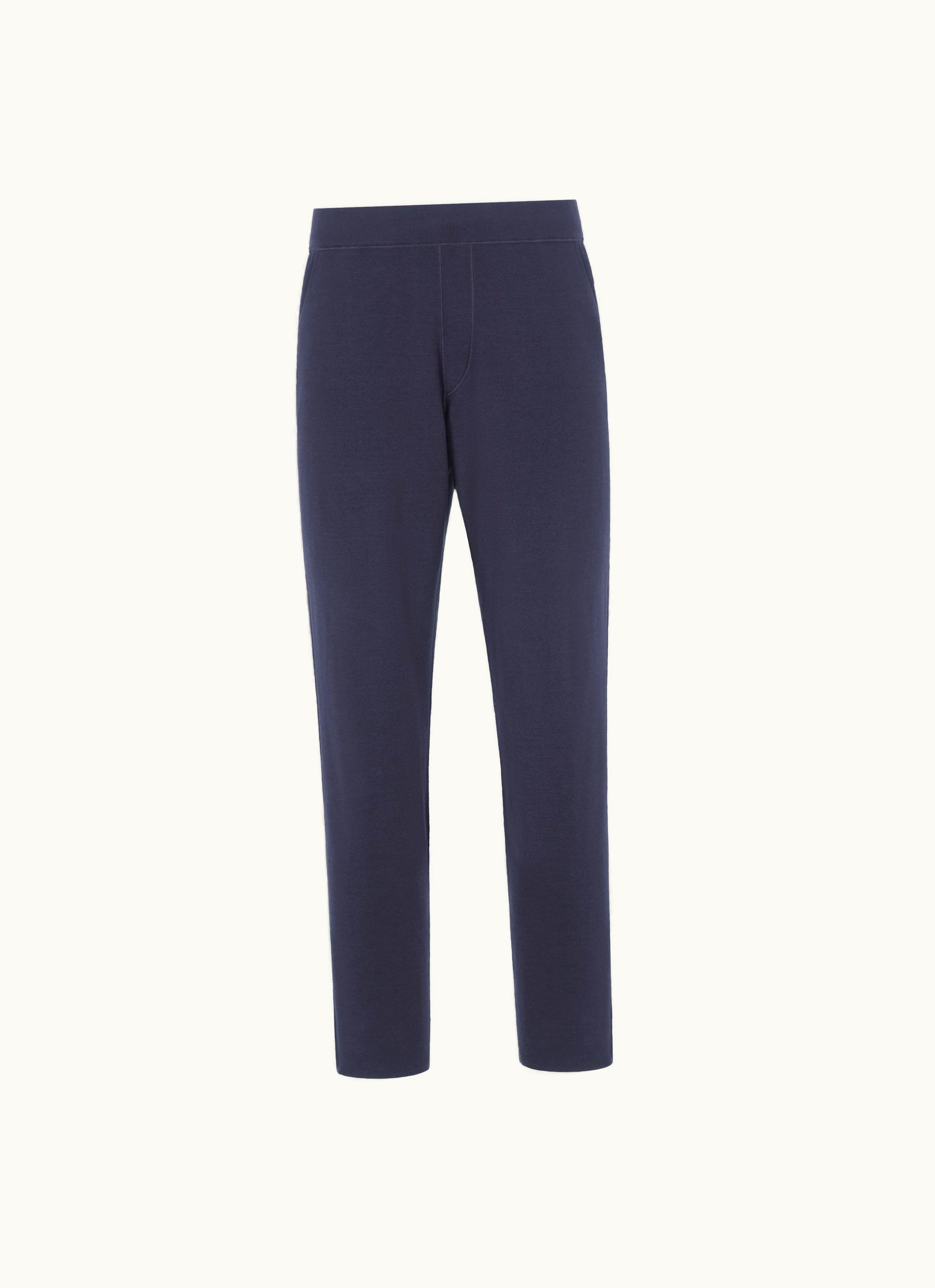 Brioni Brioni Navy Blue Cashmere And Silk Knit Trousers