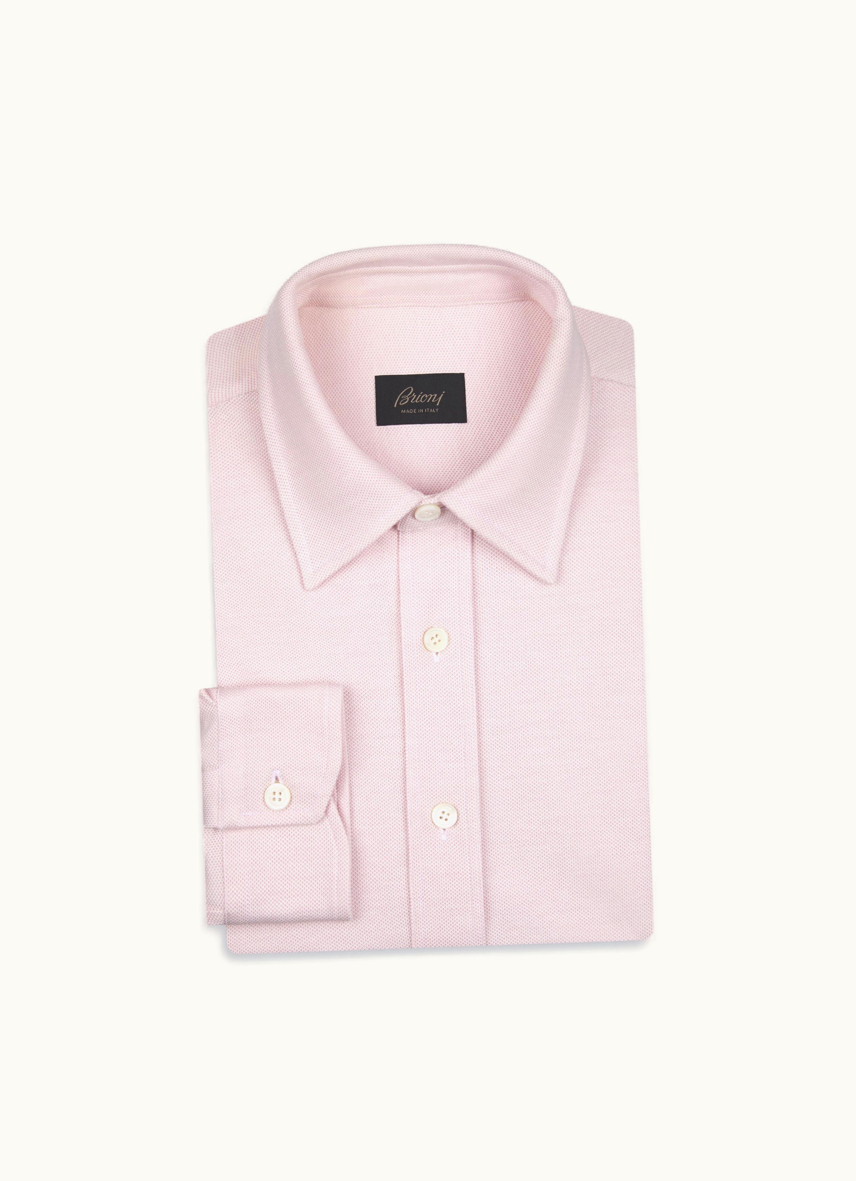 Brioni Brioni Pink Cotton Piqué Jersey Shirt