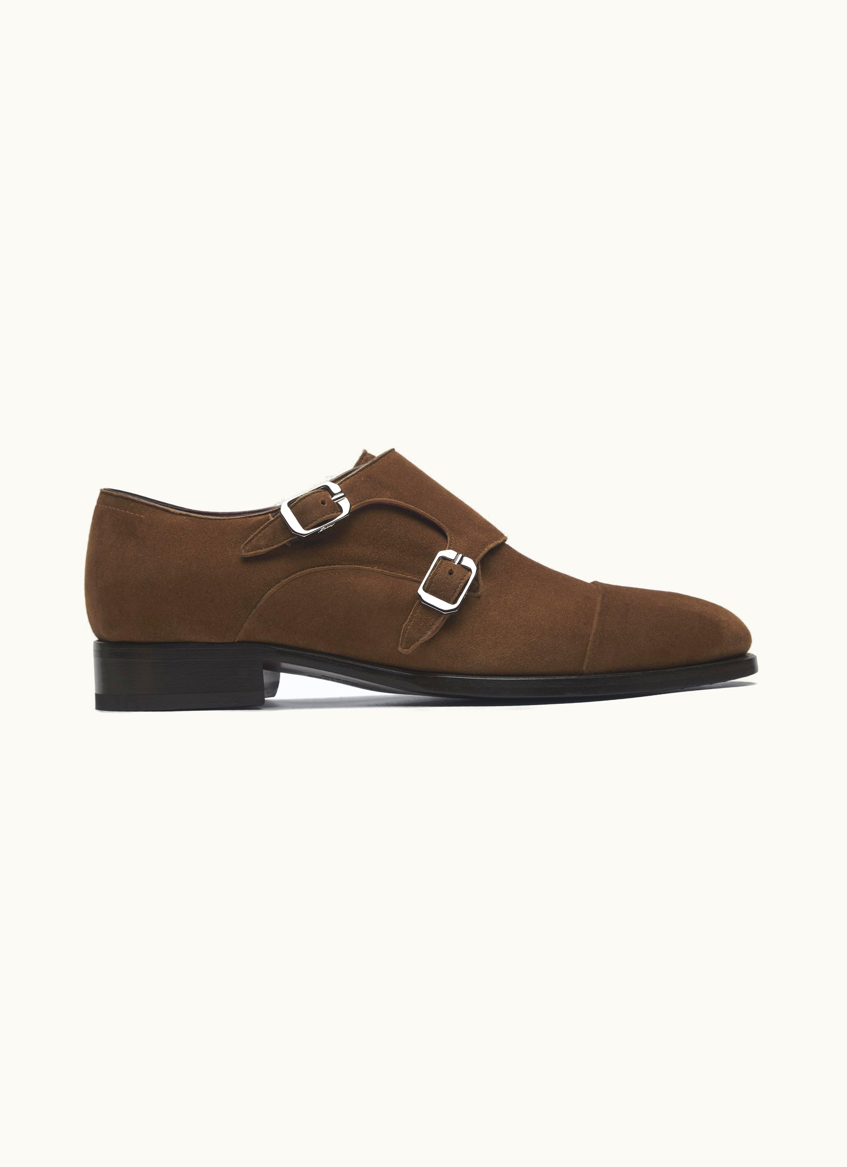 Brioni Brioni Light Brown Suede Double Monk Shoes