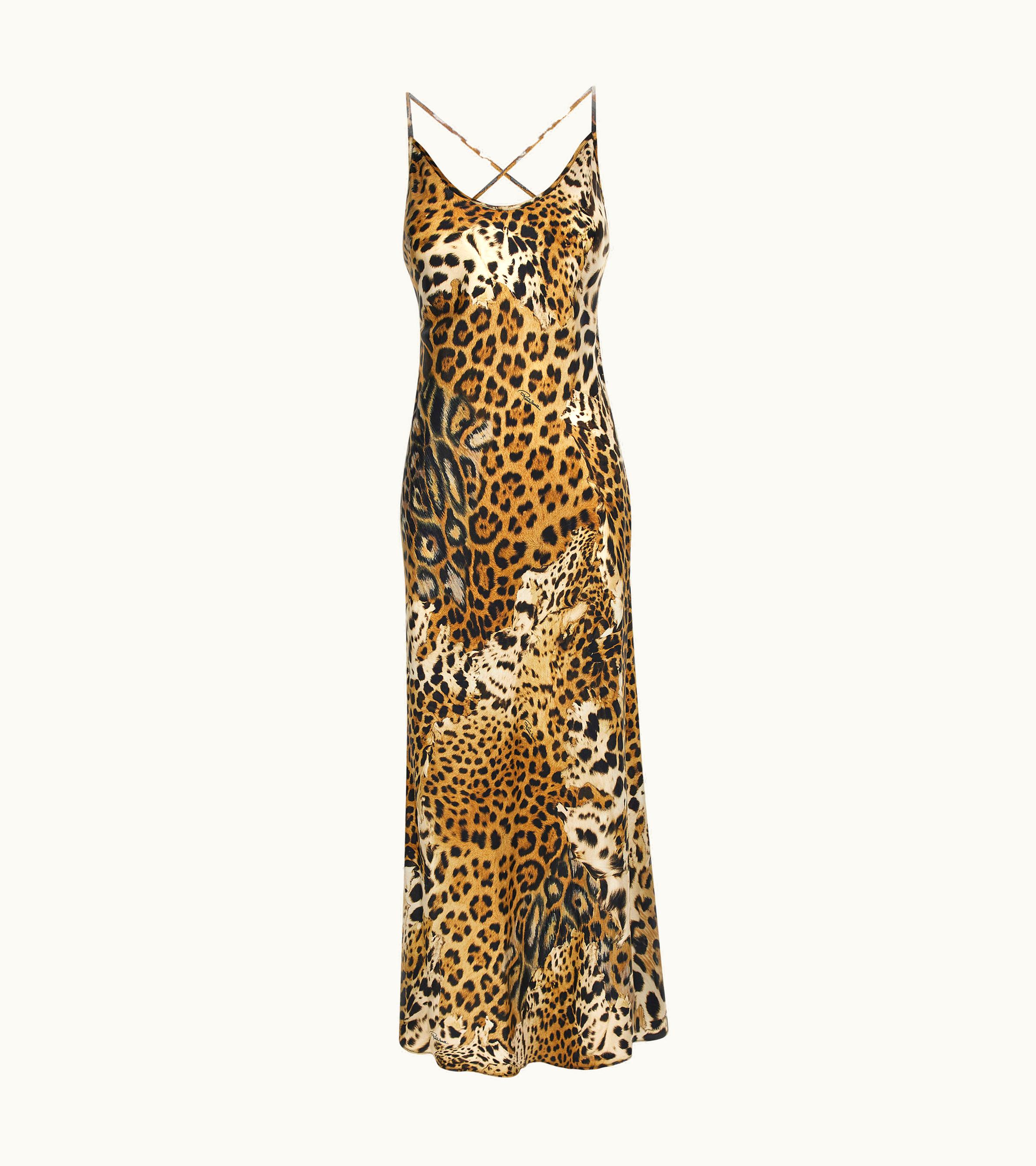 Roberto Cavalli Roberto Cavalli Jaguar Skin Print Lingerie Dress Naturale