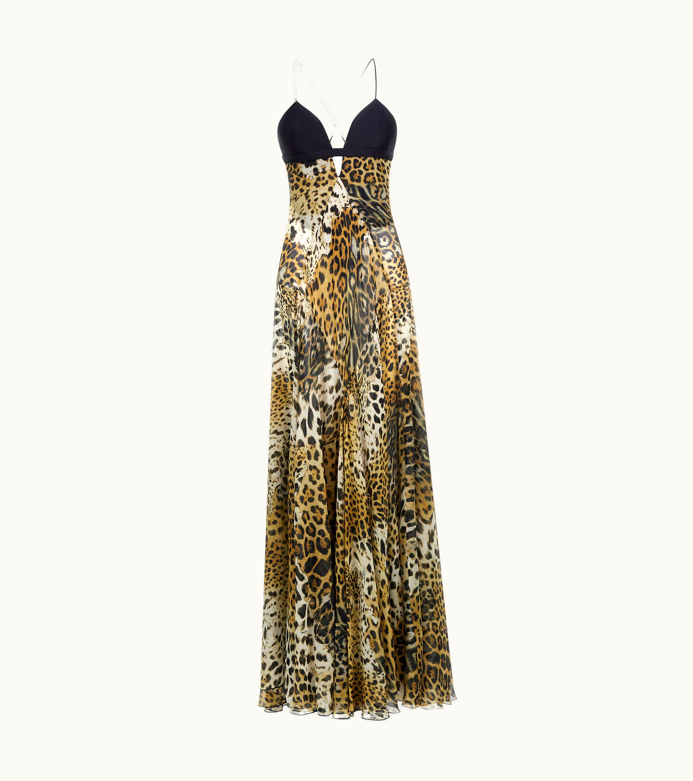 Roberto Cavalli Roberto Cavalli Long Dress Jaguar Skin Print Brown