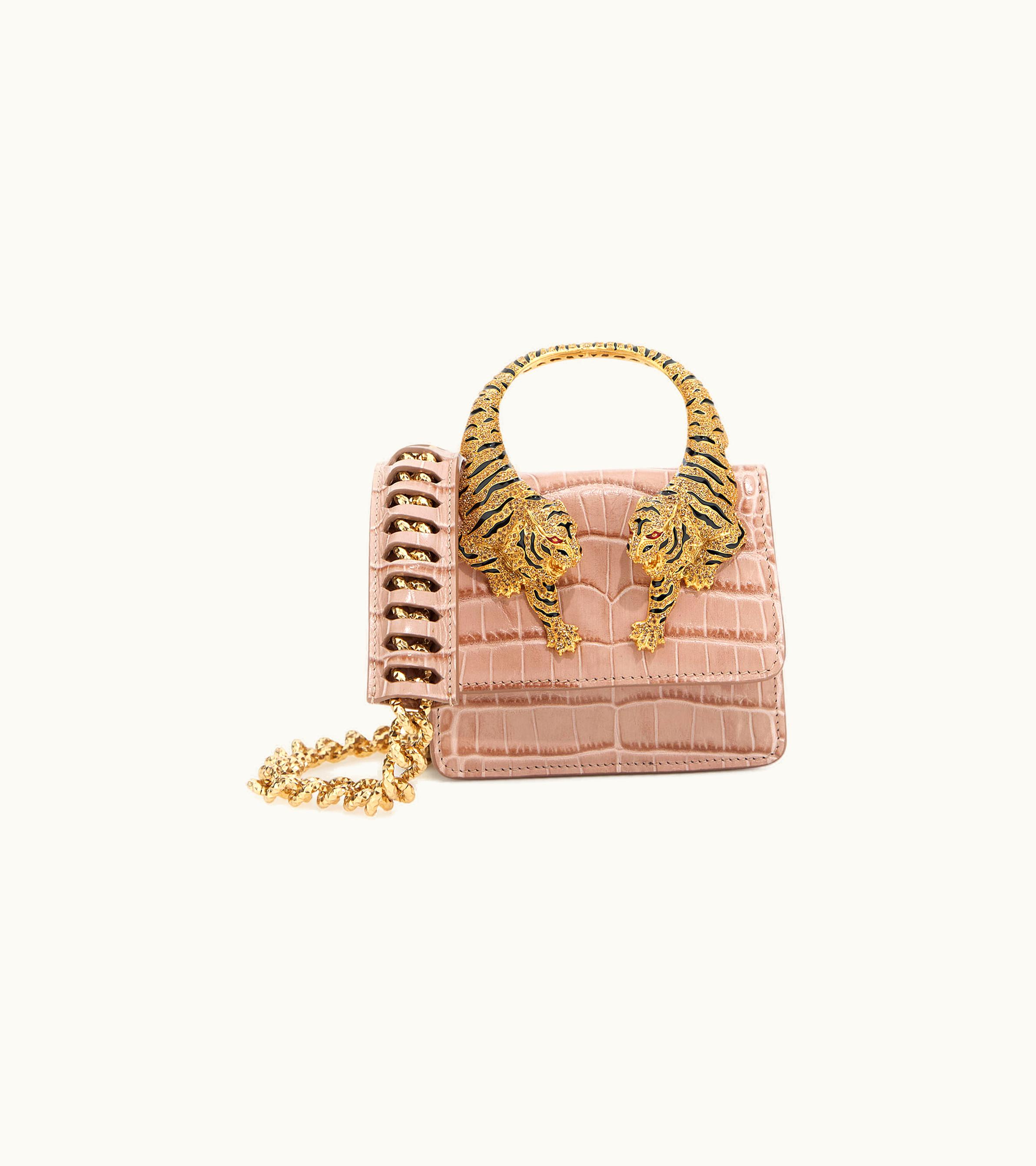 Roberto Cavalli Roberto Cavalli Small Roar Embellished Shoulder Bag Pink