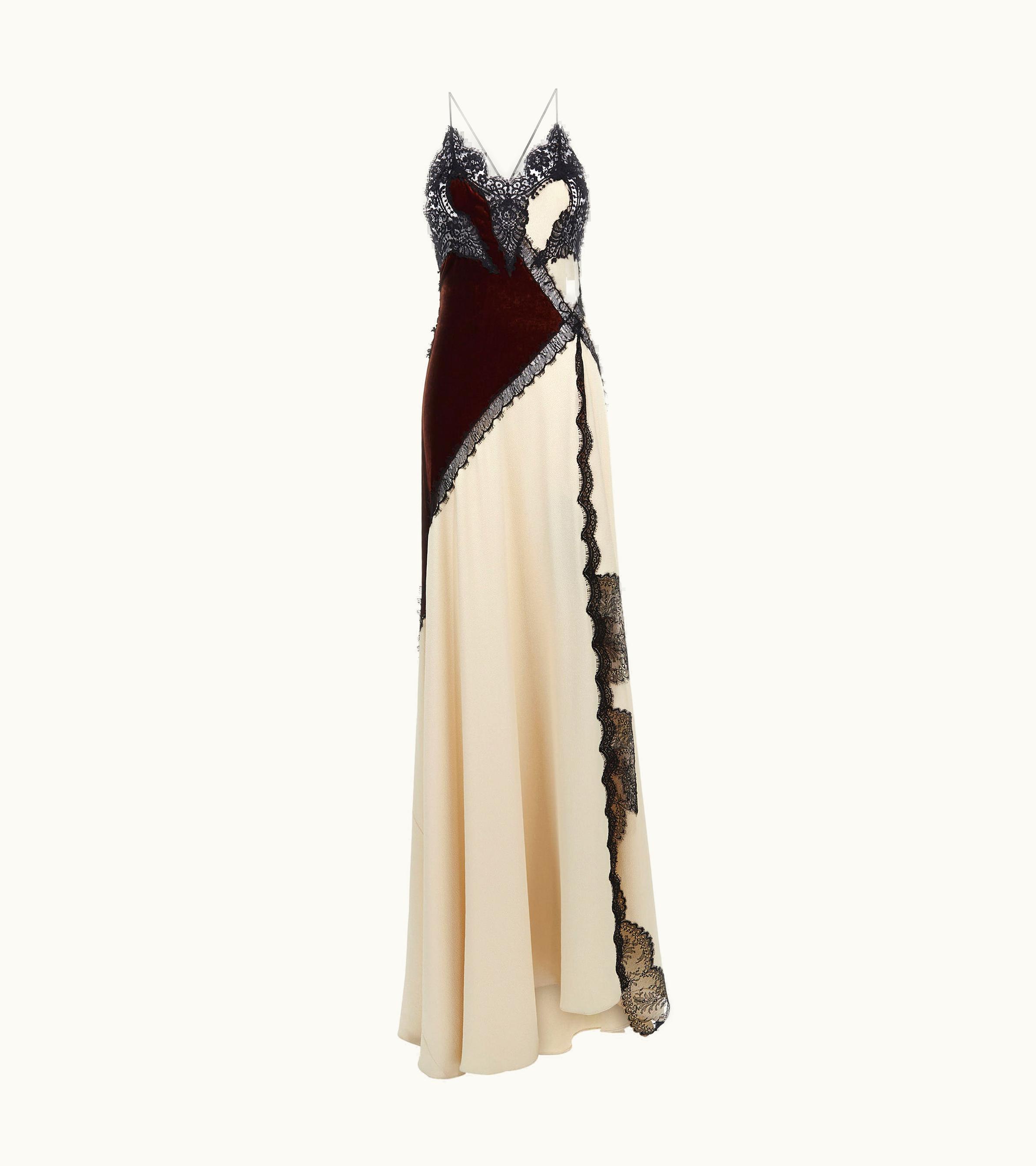 Roberto Cavalli Roberto Cavalli Slip Dress With Lace Ivory