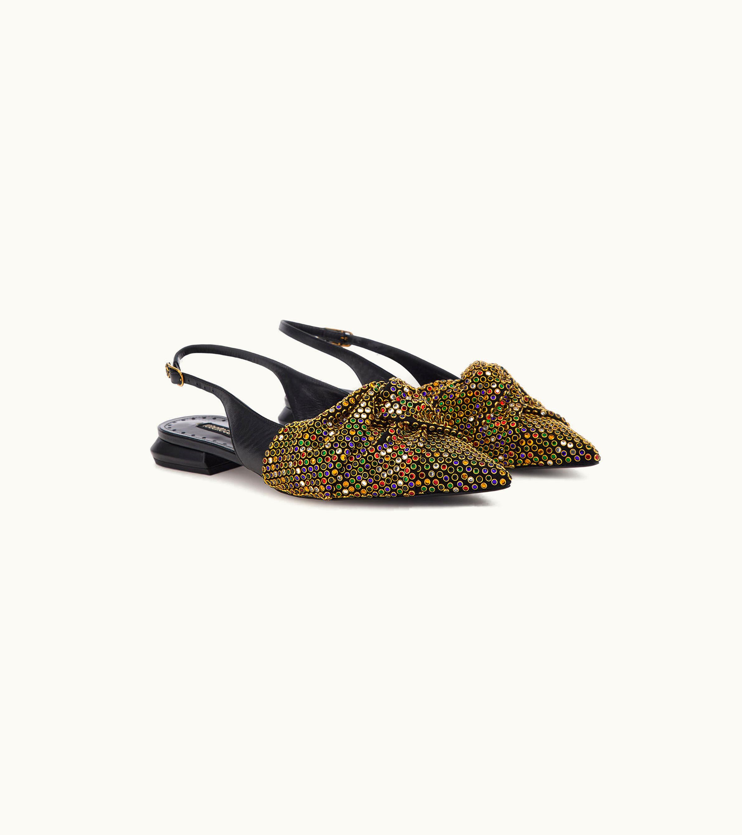 Roberto Cavalli Roberto Cavalli Le Pettegole Slingback With Cristals Nero 191101