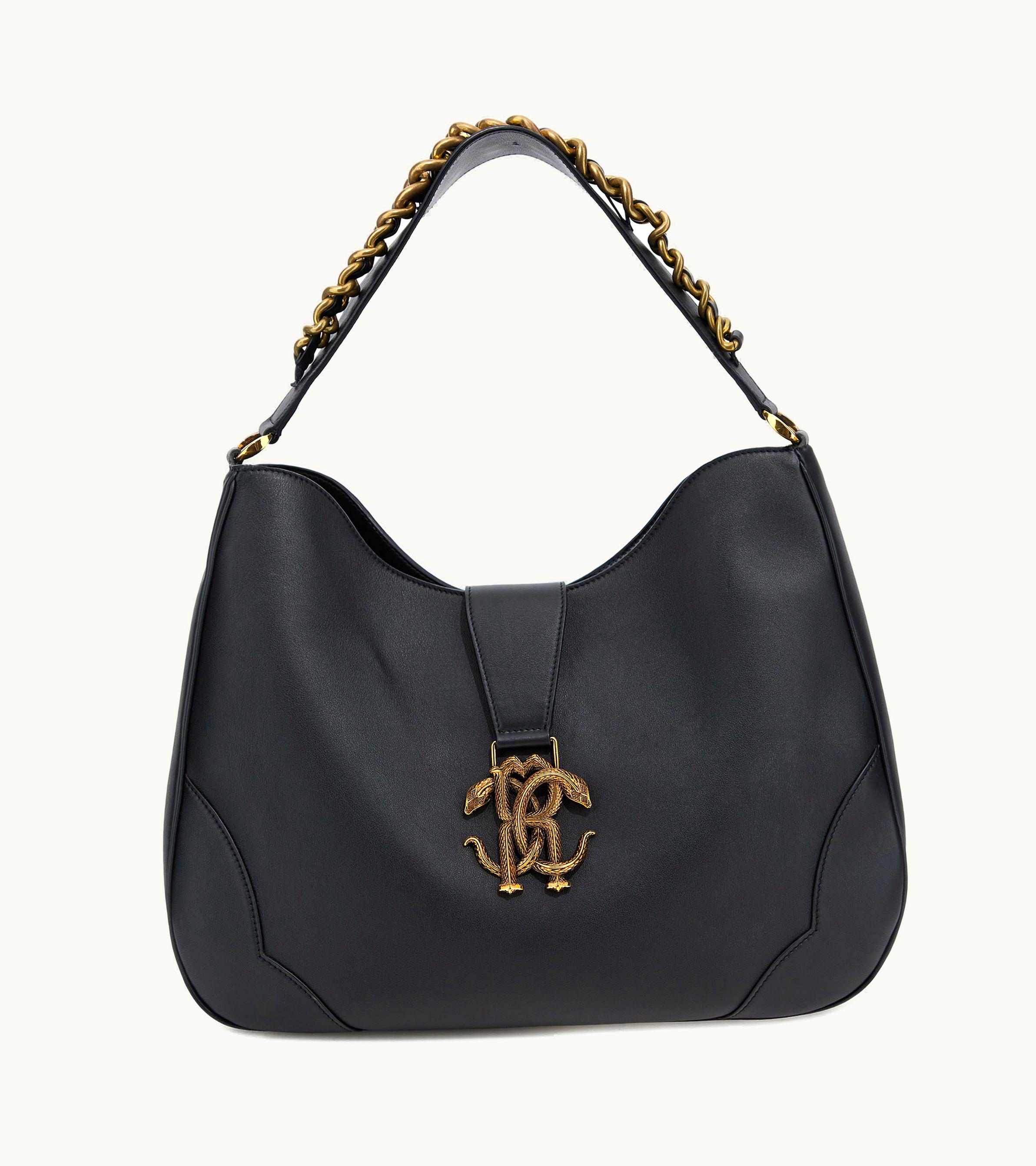 Roberto Cavalli Roberto Cavalli Shoulder Bag With Monogram Rc Black