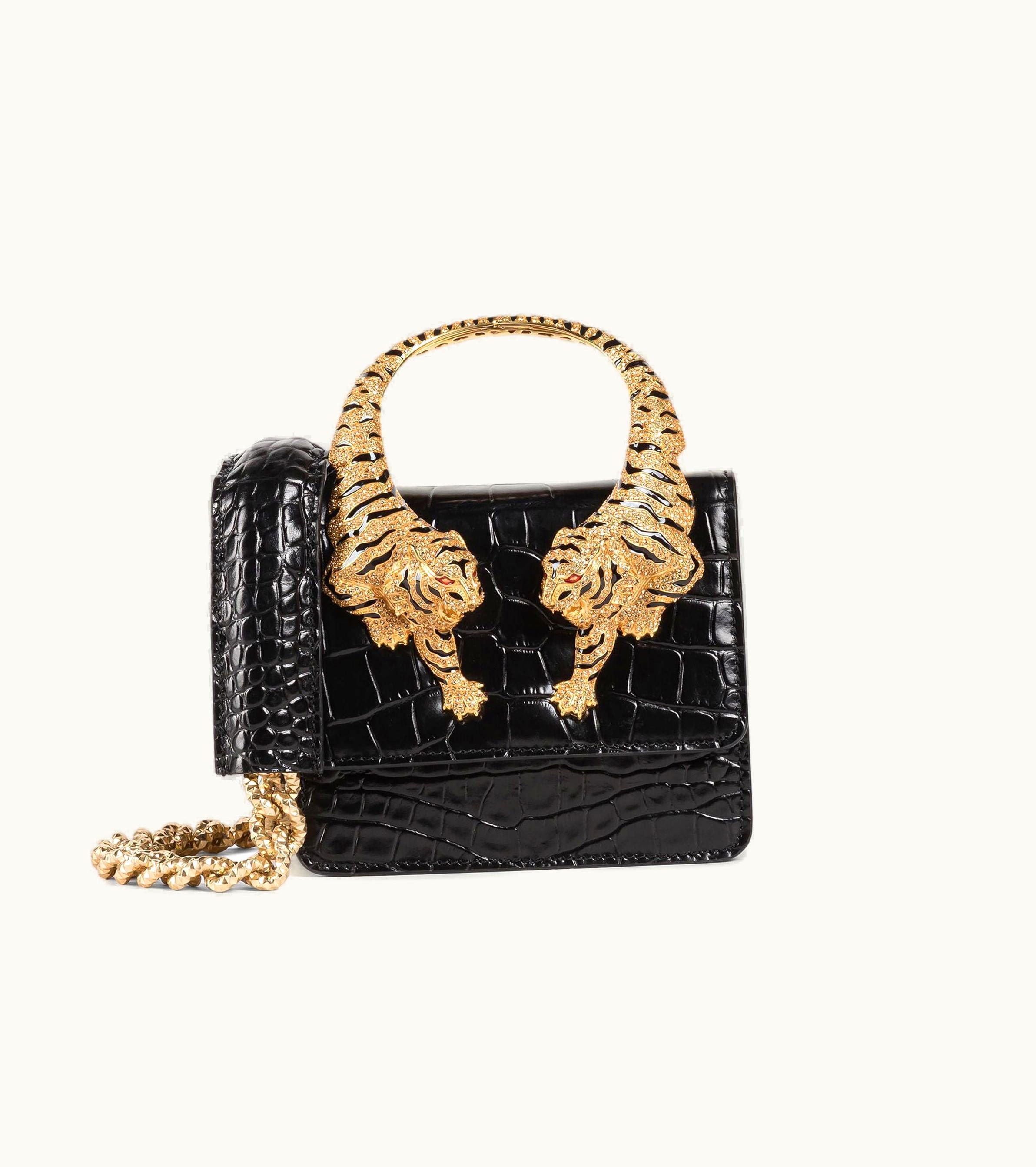 Roberto Cavalli Roberto Cavalli Small Roar Crystal-Embellished Shoulder Bag Black