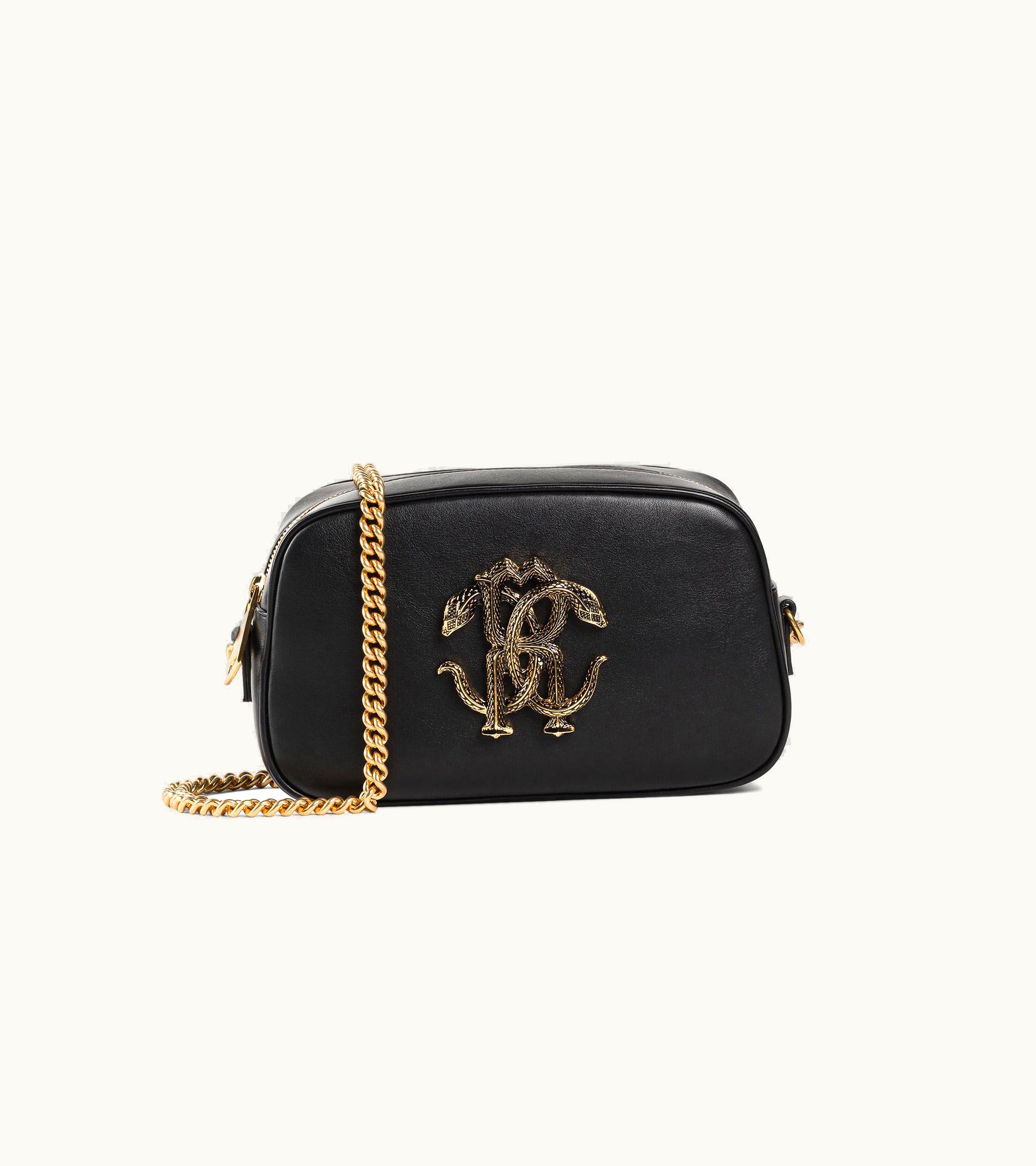 Roberto Cavalli Roberto Cavalli Mirror Snake Shoulder Bag Black