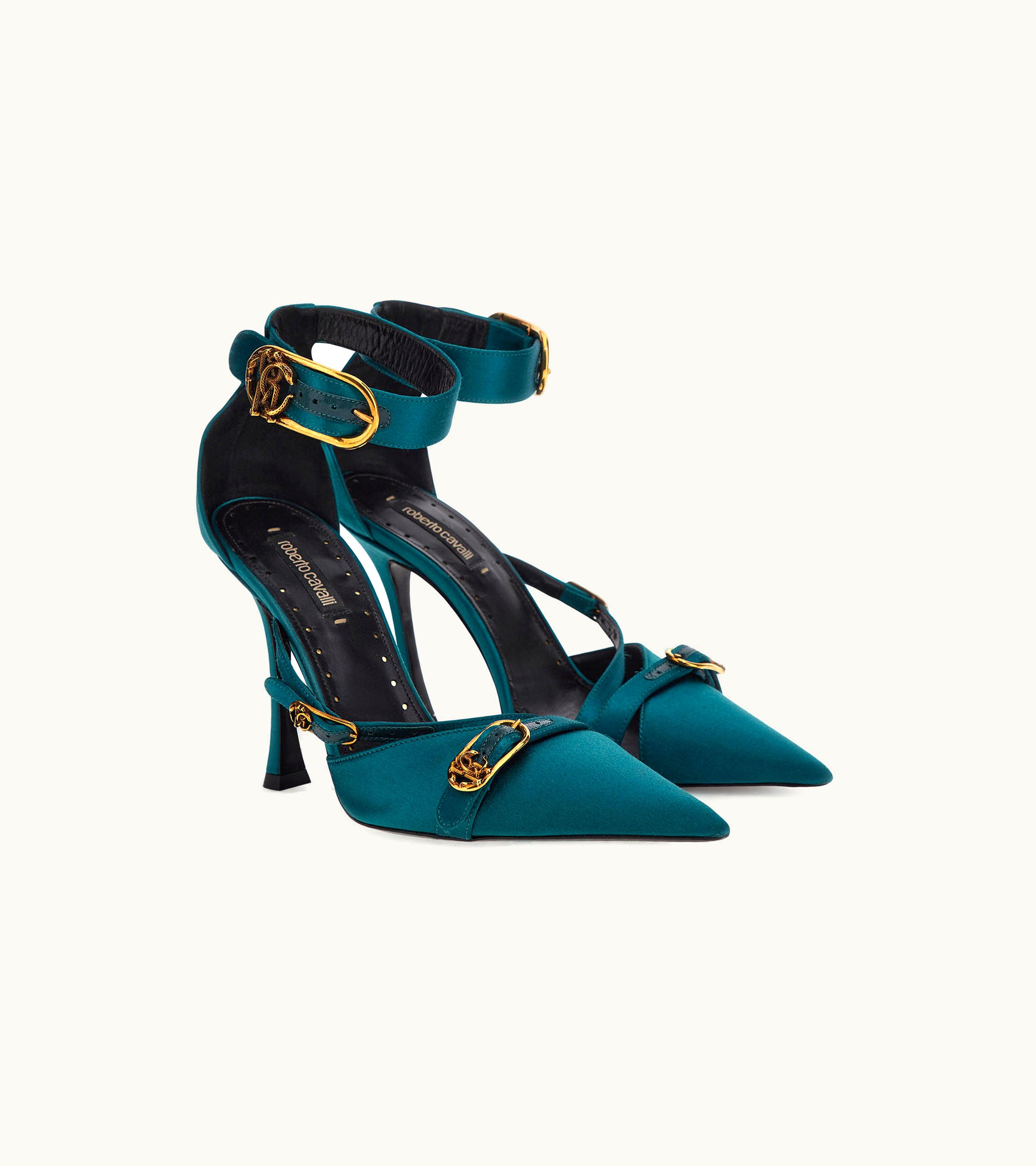 Roberto Cavalli Roberto Cavalli Pump With Monogram Rc Light Blue