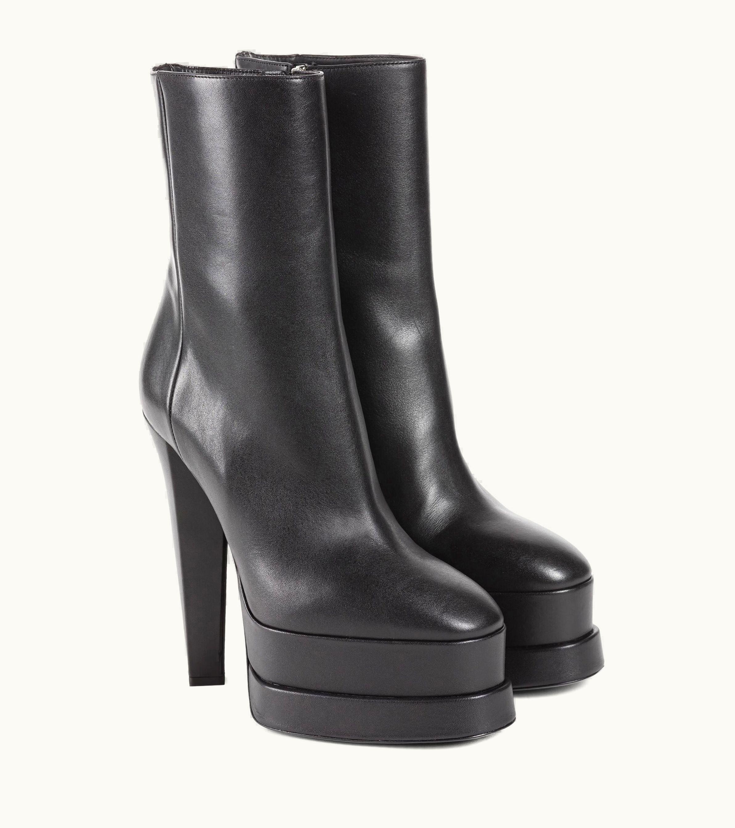 Roberto Cavalli Roberto Cavalli 153mm Leather Platform Boots Black