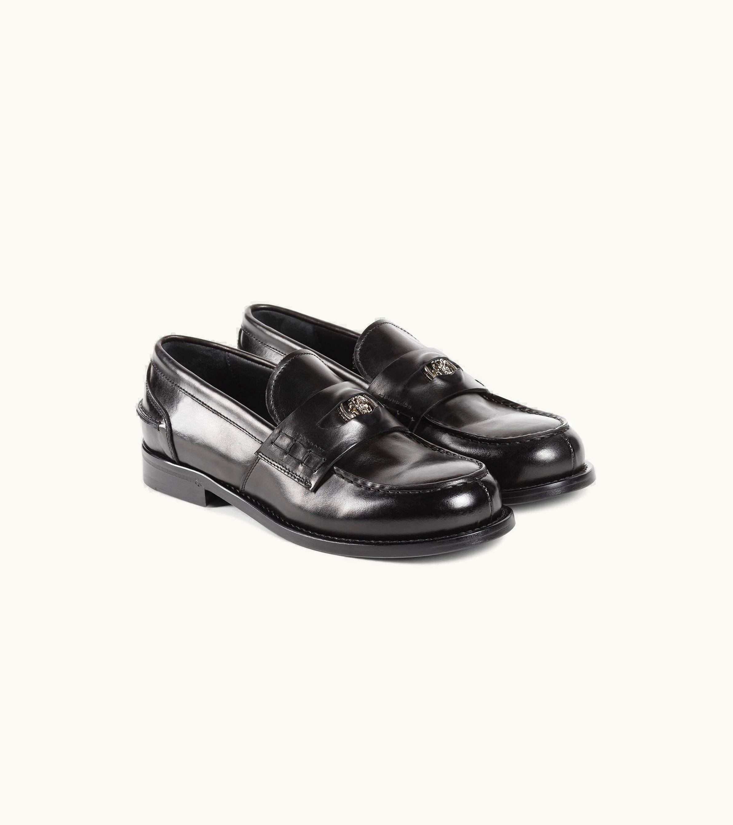 Roberto Cavalli Roberto Cavalli Logo-plaque Leather Loafers Black
