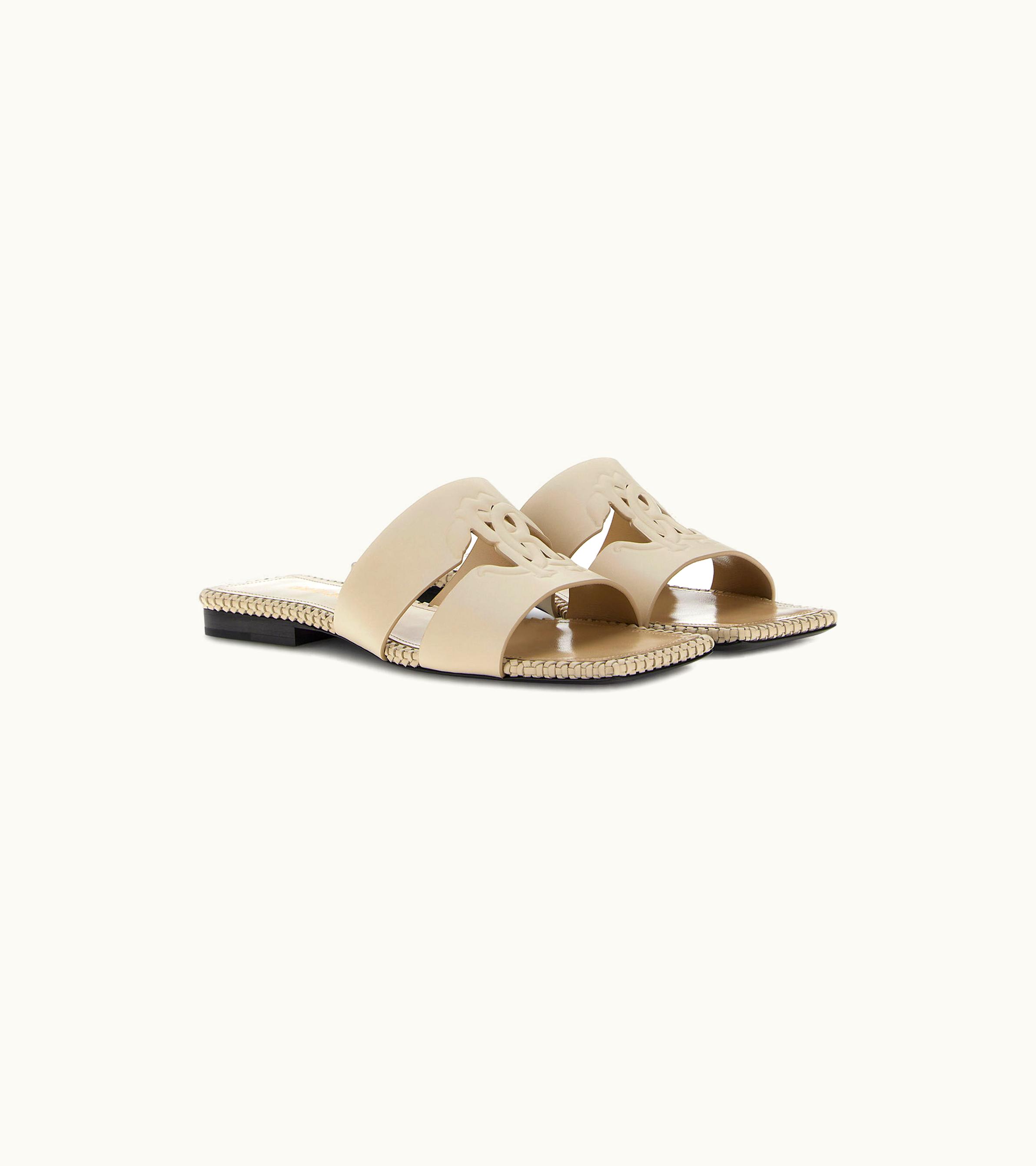 Roberto Cavalli Roberto Cavalli Flat Sandal With Monogram Rc Ivory