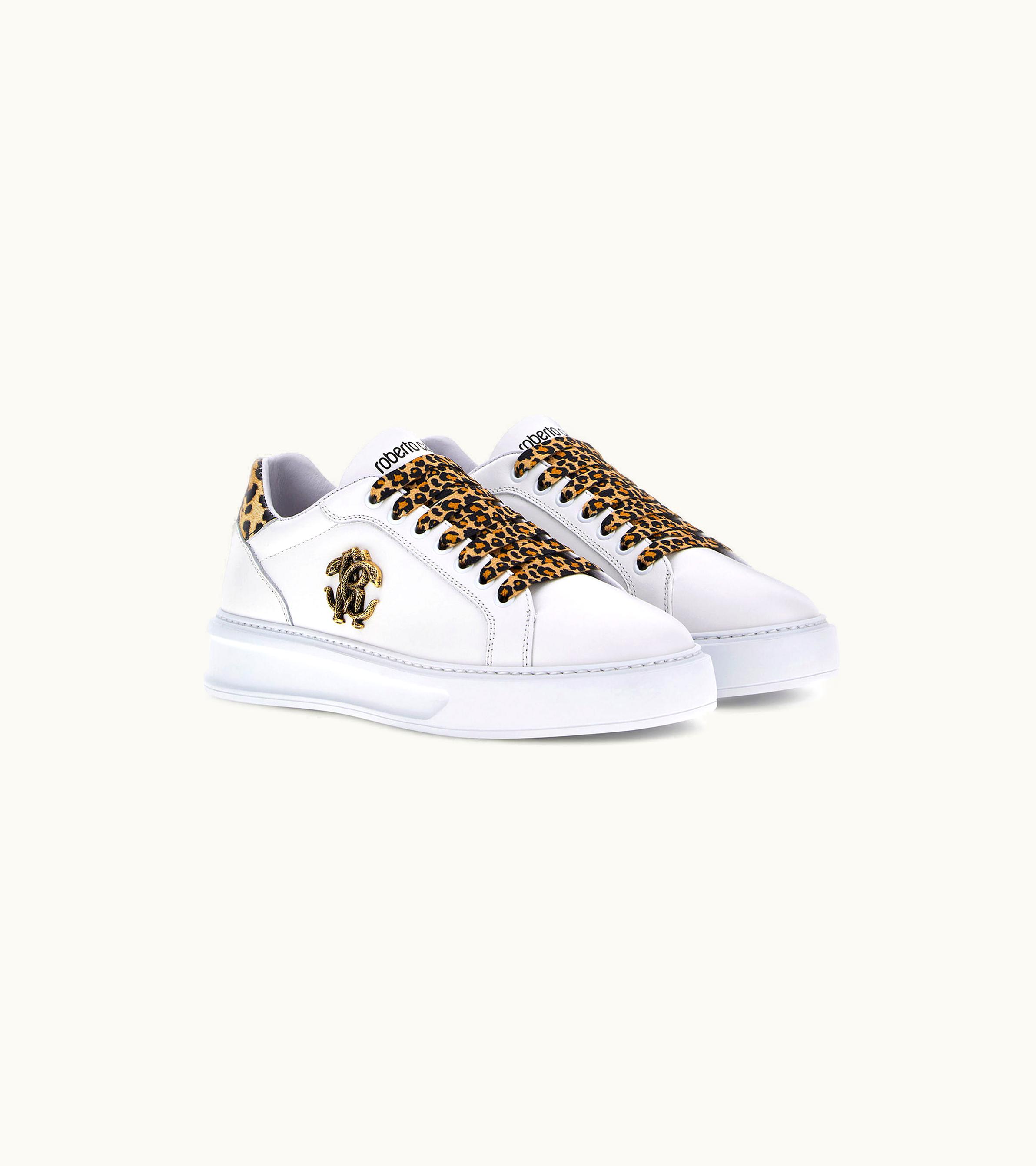 Roberto Cavalli Roberto Cavalli Monogram RC White/Jaguar/Gold Sneakers