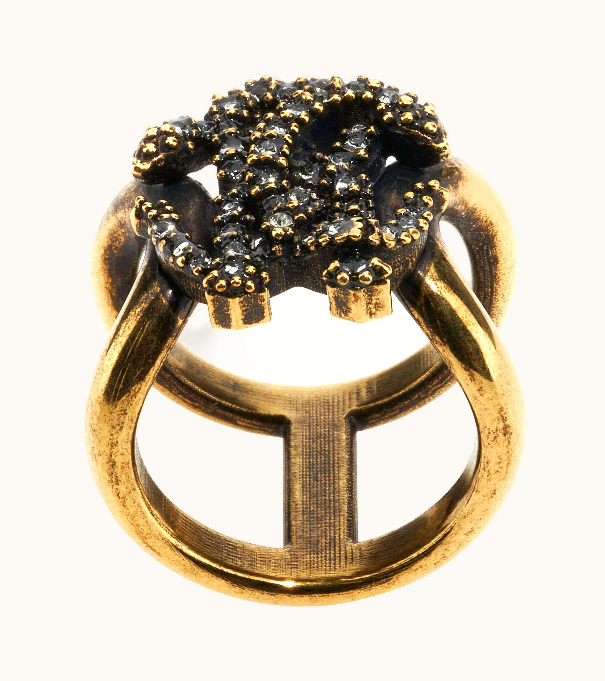 Roberto Cavalli Roberto Cavalli Ring With Monogram Rc Gold