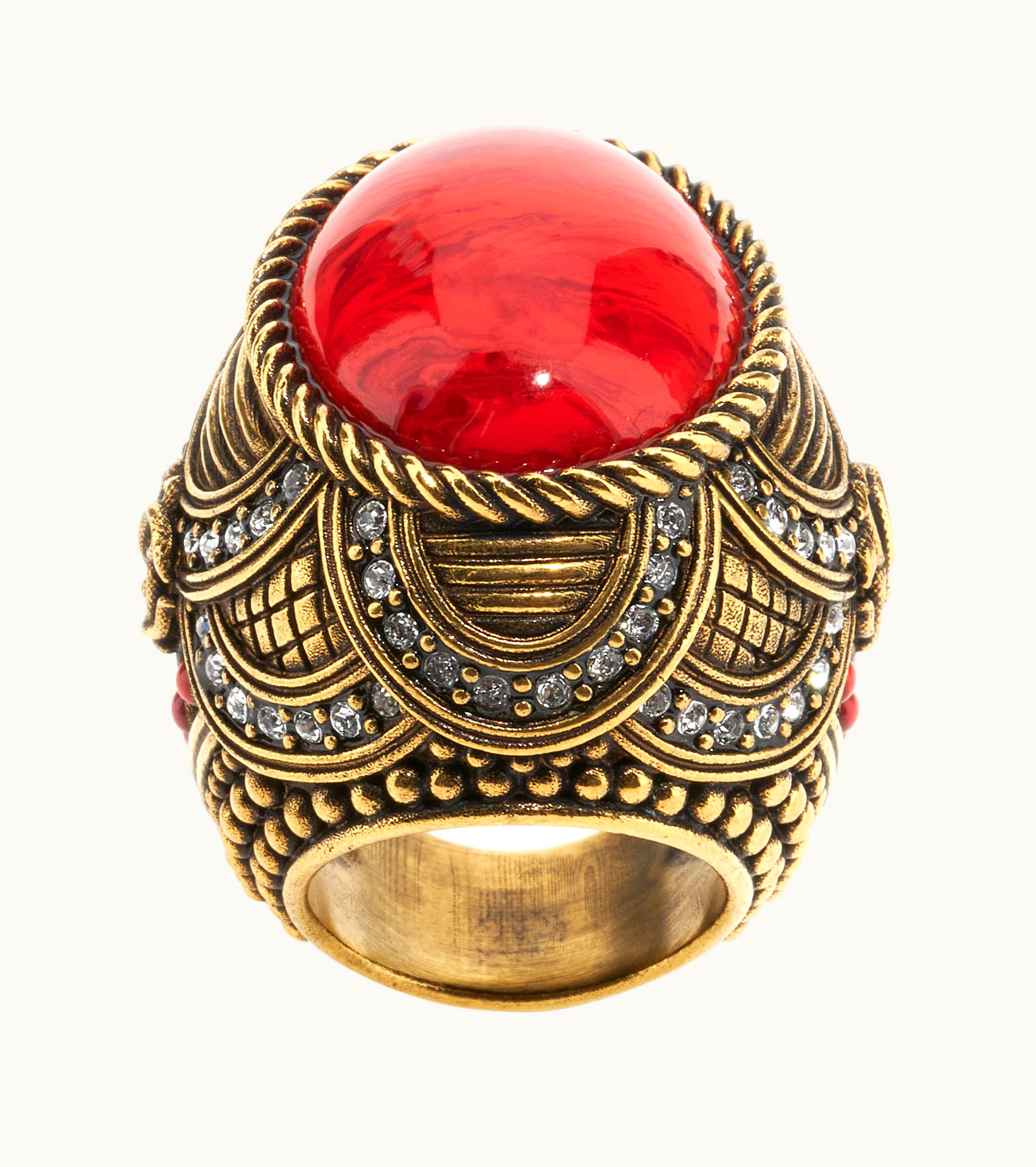 Roberto Cavalli Roberto Cavalli Cocktail Ring With Decoration Red