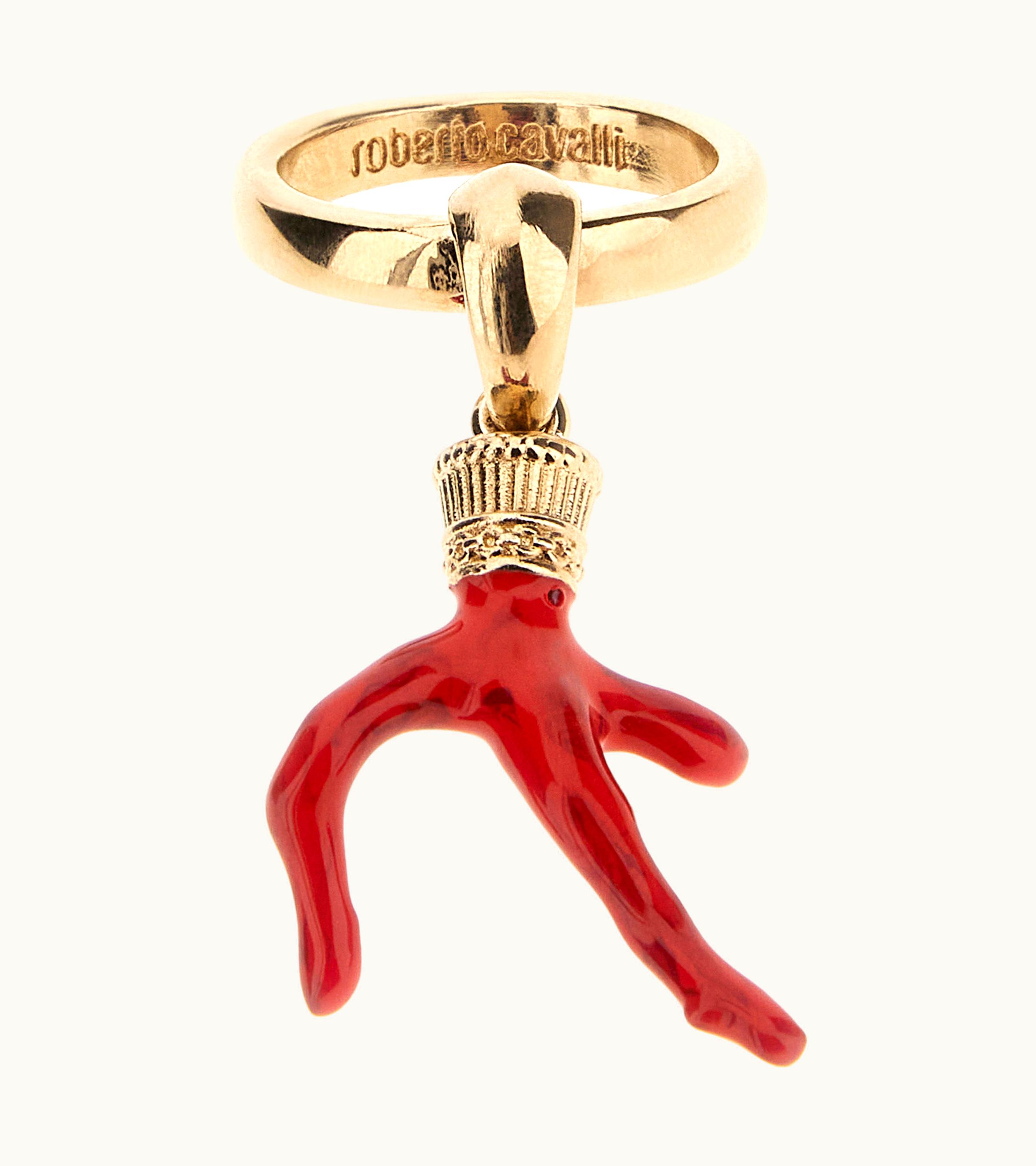 Roberto Cavalli Roberto Cavalli Ring With Coral Gold