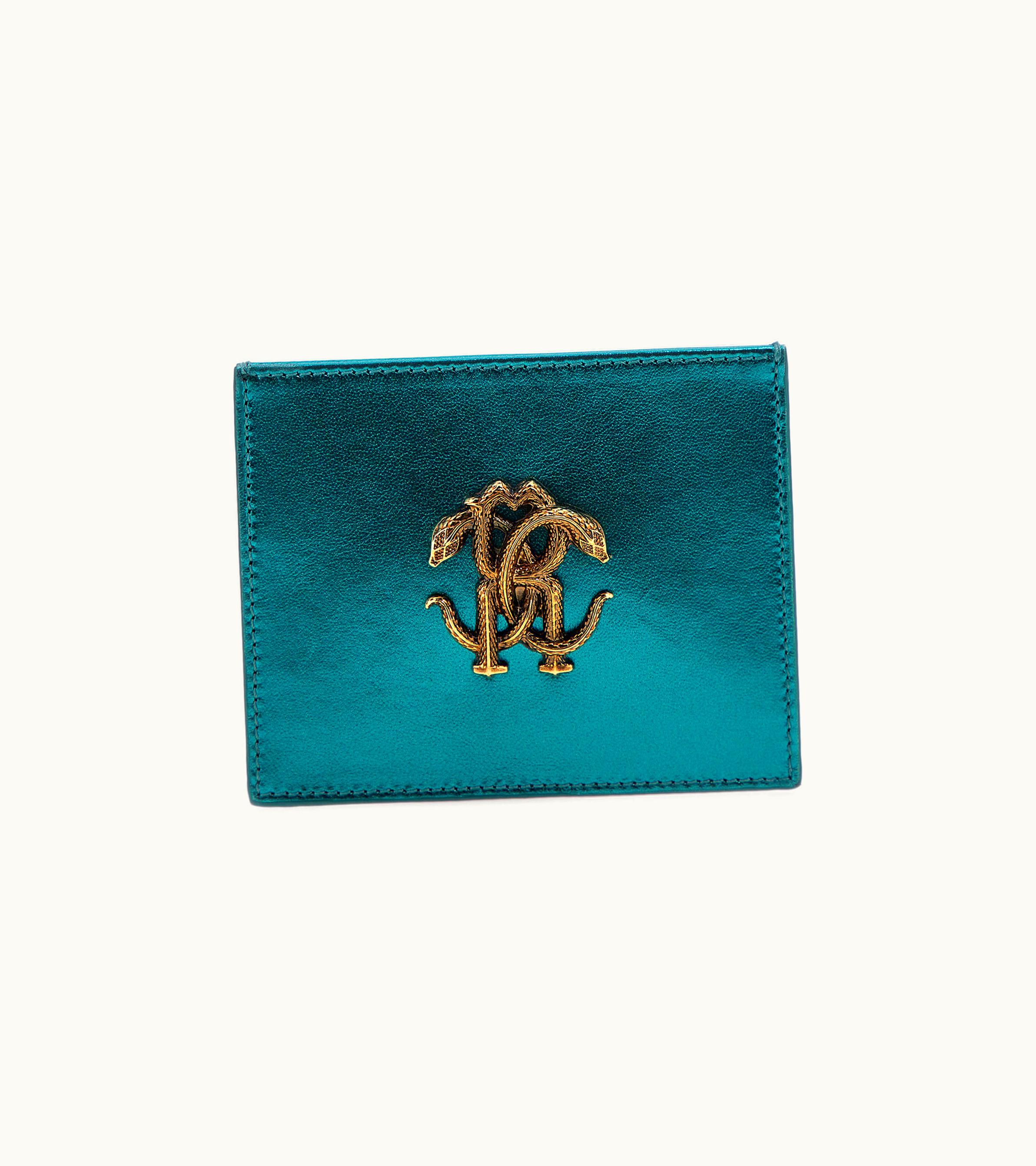Roberto Cavalli Roberto Cavalli Cardholder With Monogram Rc Light Blue
