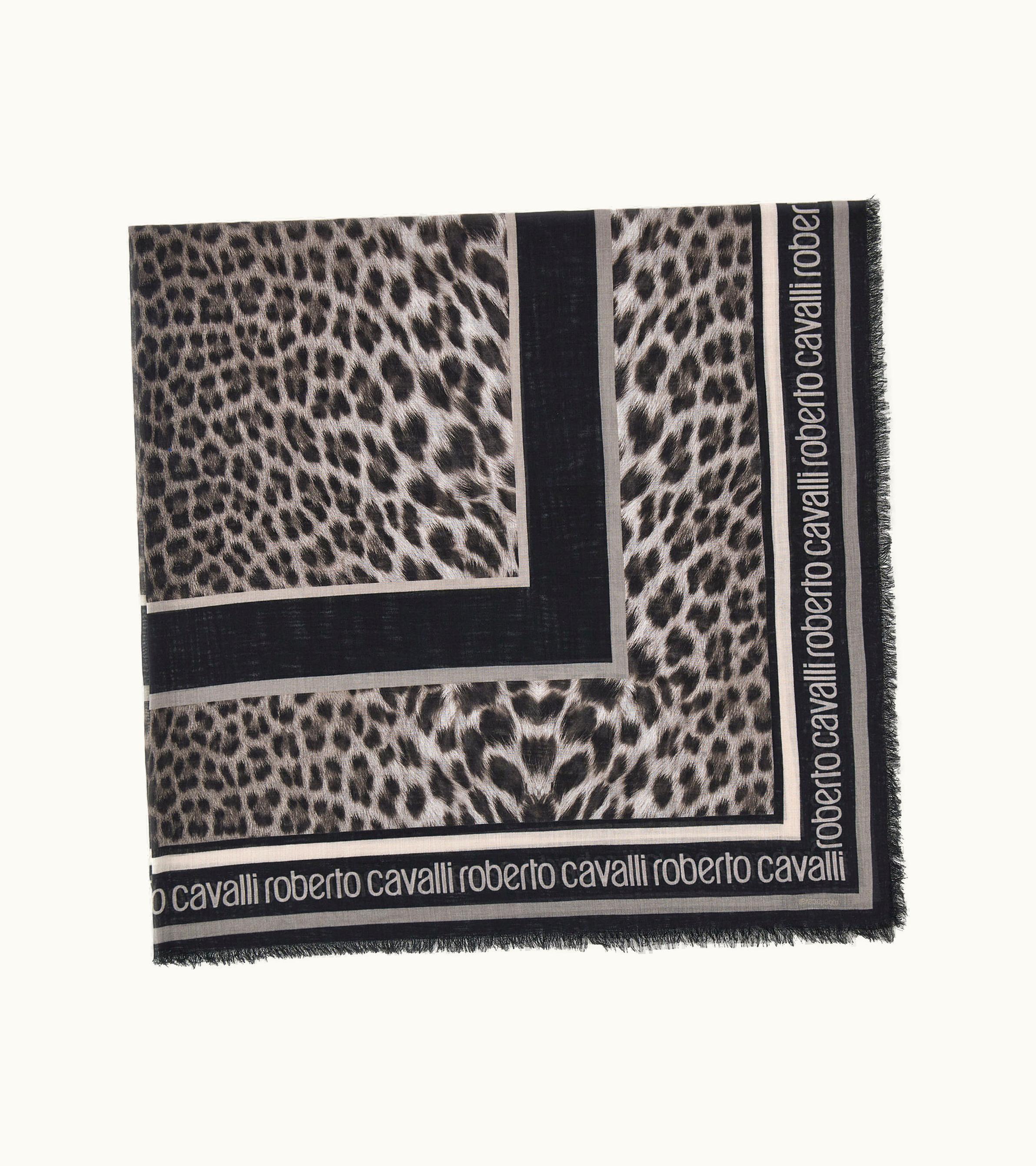 Roberto Cavalli Roberto Cavalli Shawl With Giaguaro Heritage Print Sand