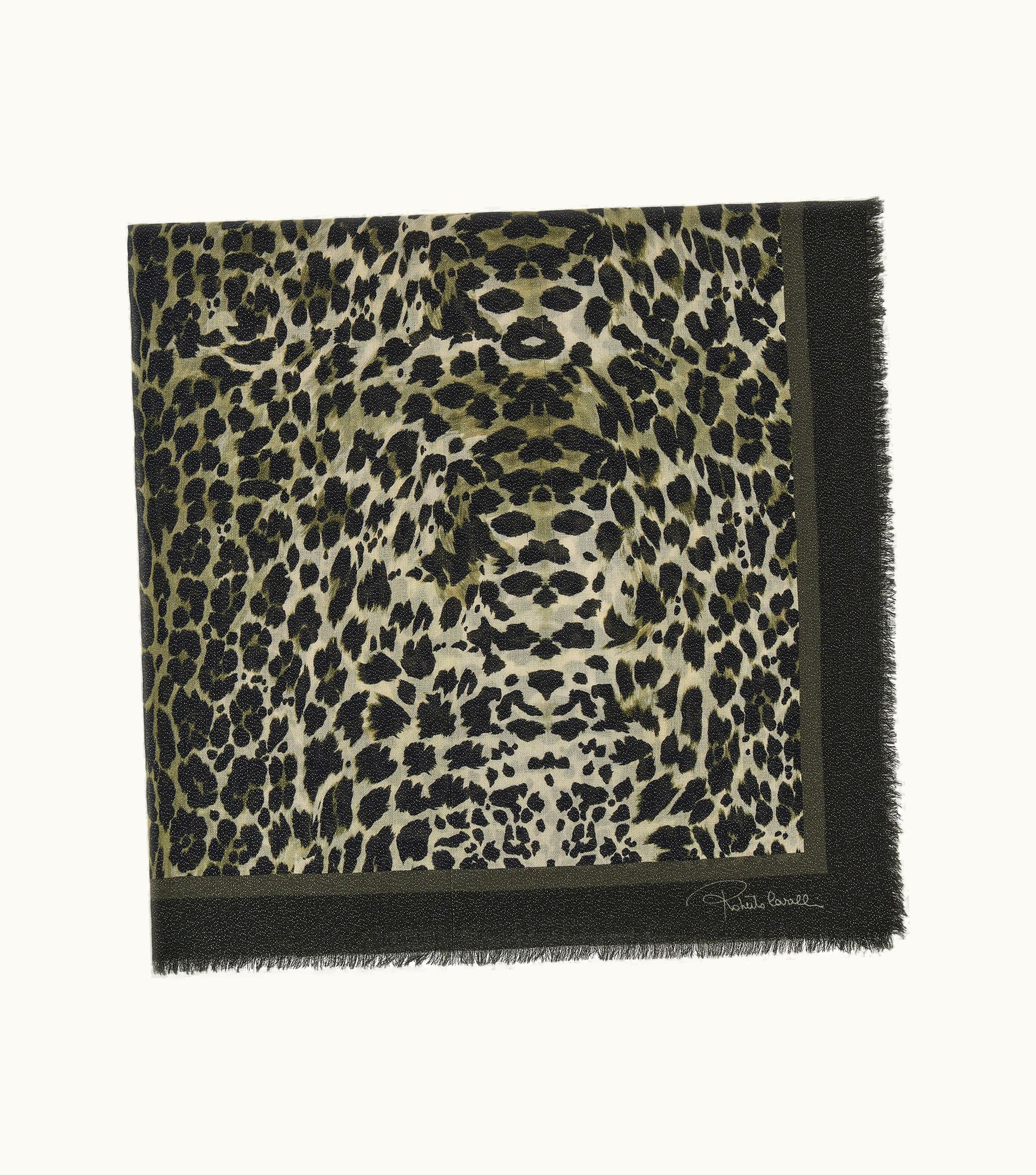 Roberto Cavalli Roberto Cavalli Shawl With Queen Of Sicily Print Khaky