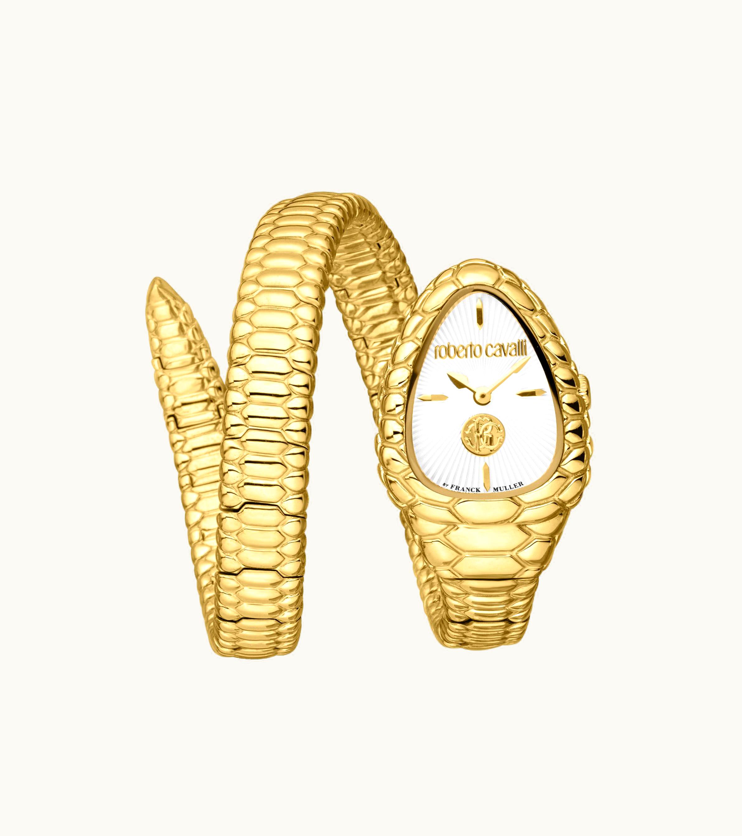 Roberto Cavalli Roberto Cavalli By Franck Muller Signature Snake Watch Gold Color