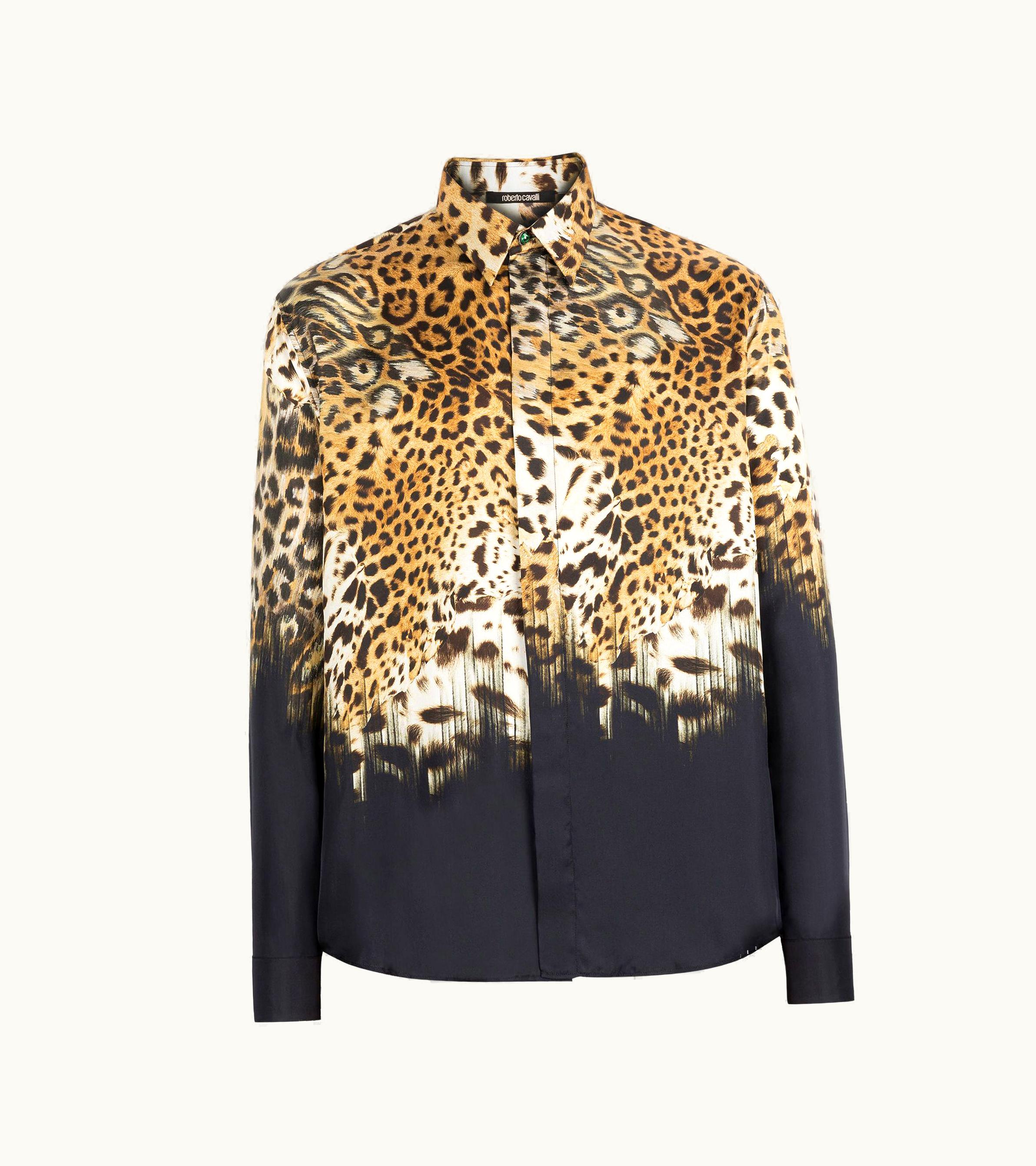 Roberto Cavalli Roberto Cavalli Leopard-Print Silk Shirt Black