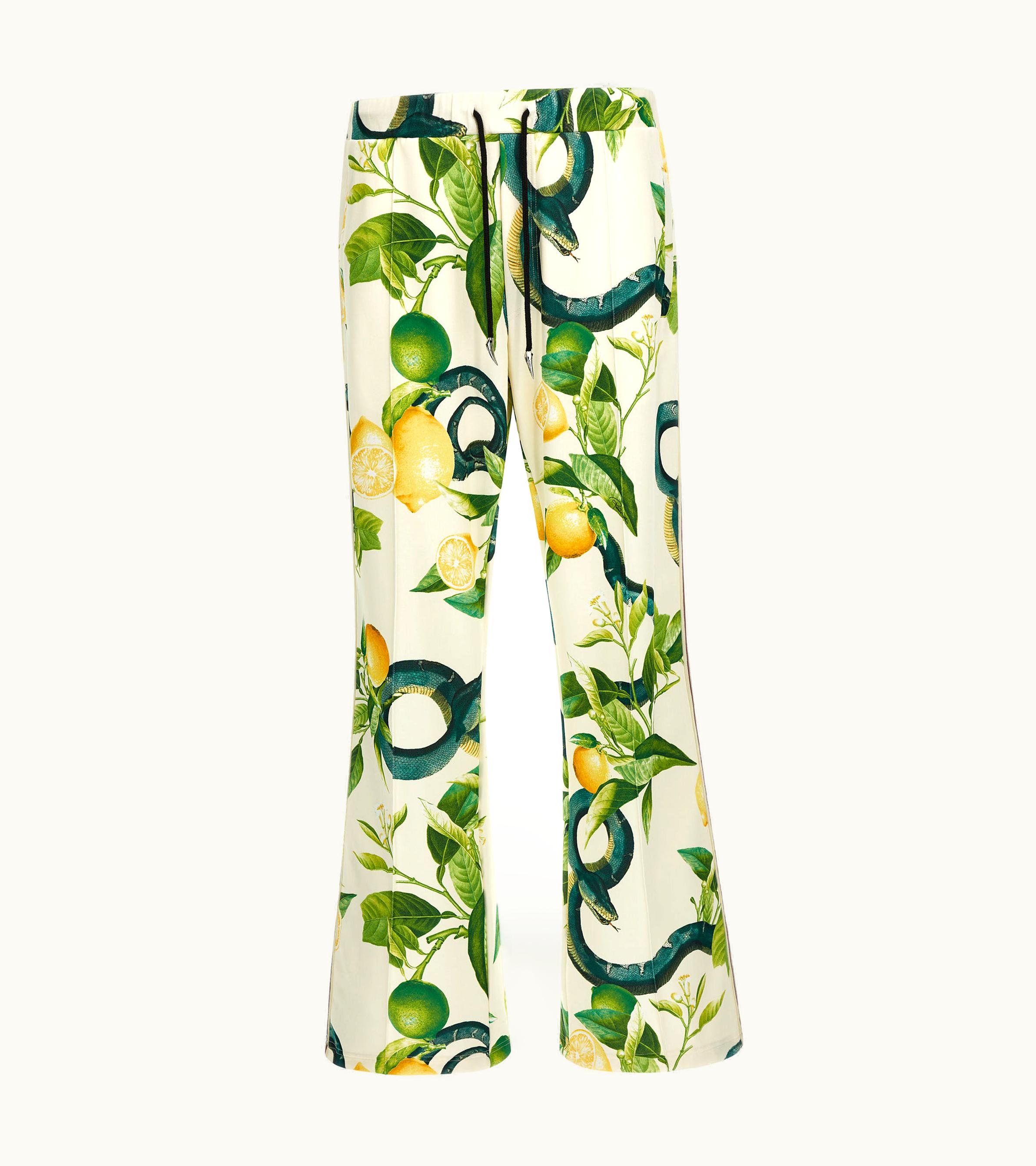 Roberto Cavalli Roberto Cavalli Lemon Print Ivory Trousers