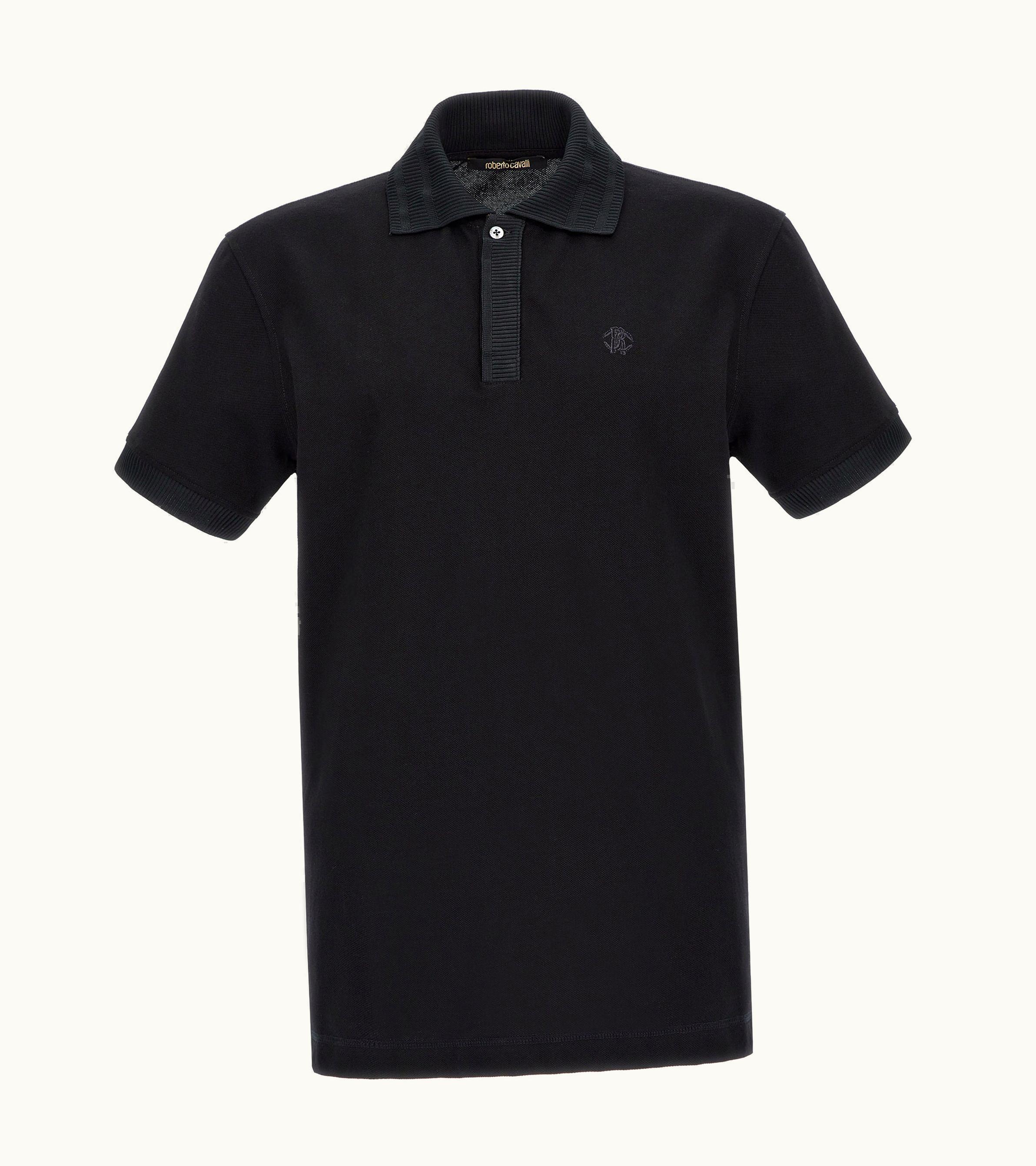 Roberto Cavalli Roberto Cavalli Monogram Mirror Snake Polo Black