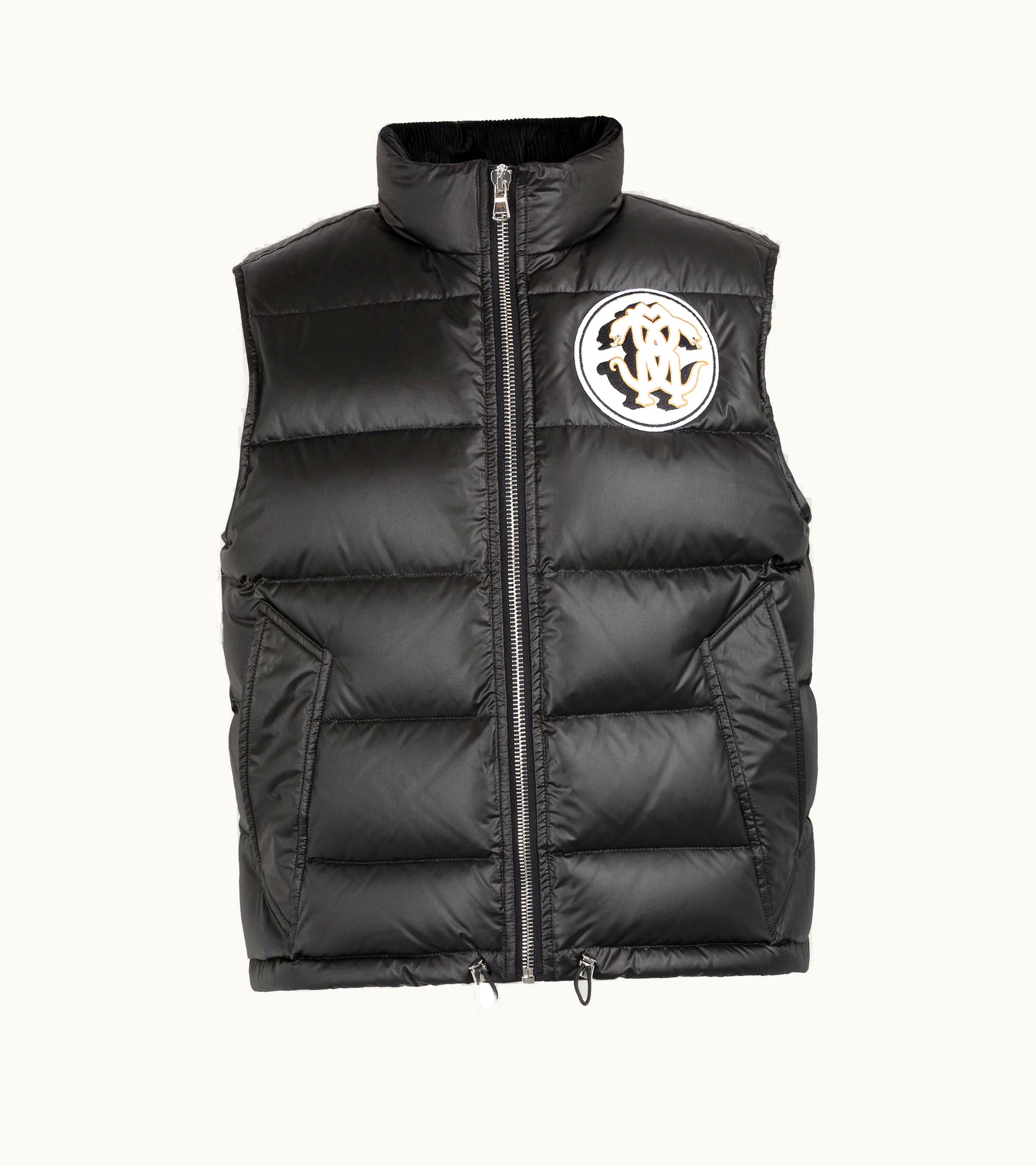 Roberto Cavalli Roberto Cavalli Mirror Snake Padded Gilet Black