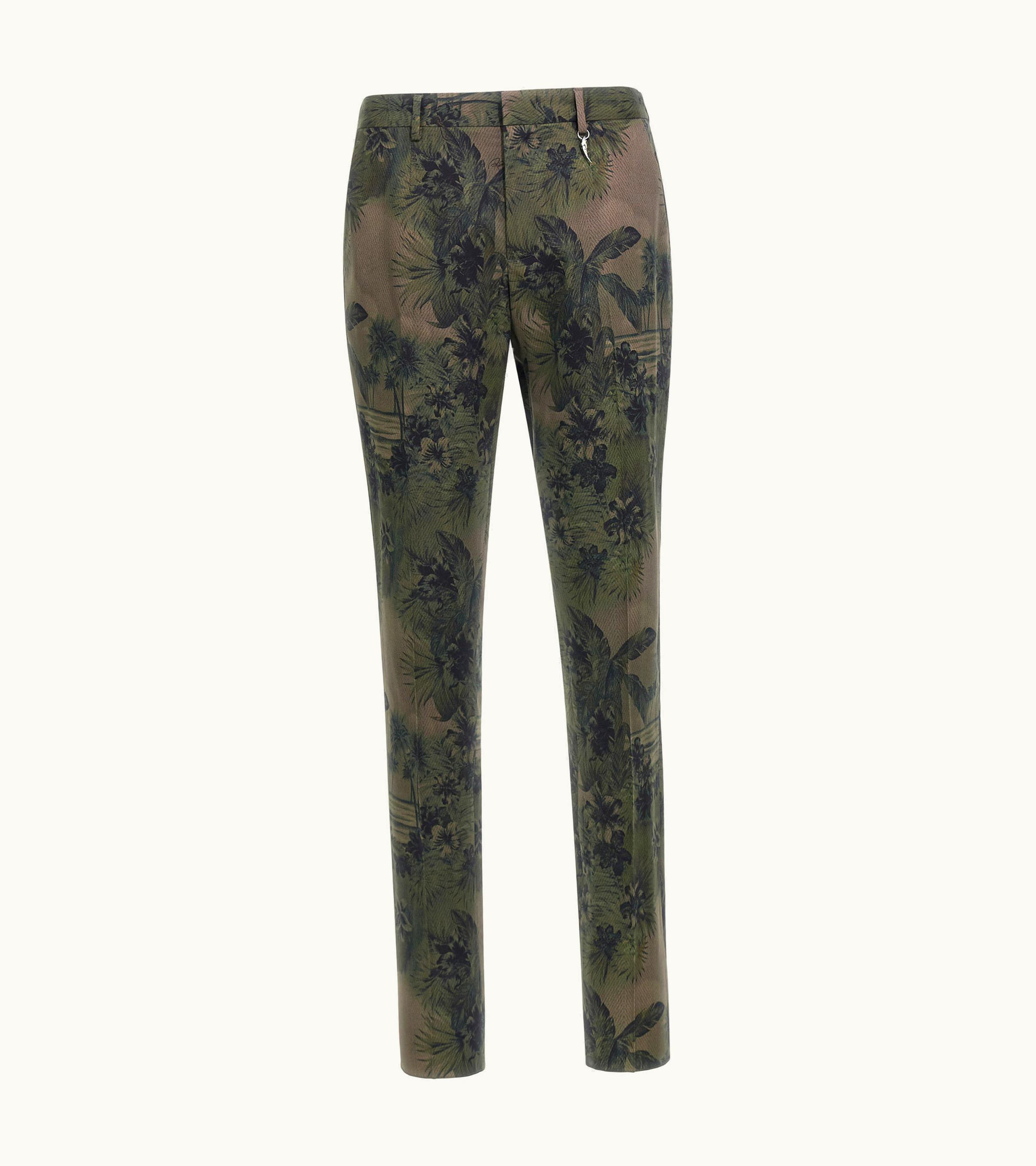 Roberto Cavalli Roberto Cavalli Hawaii Green Printed Trousers Dark Green