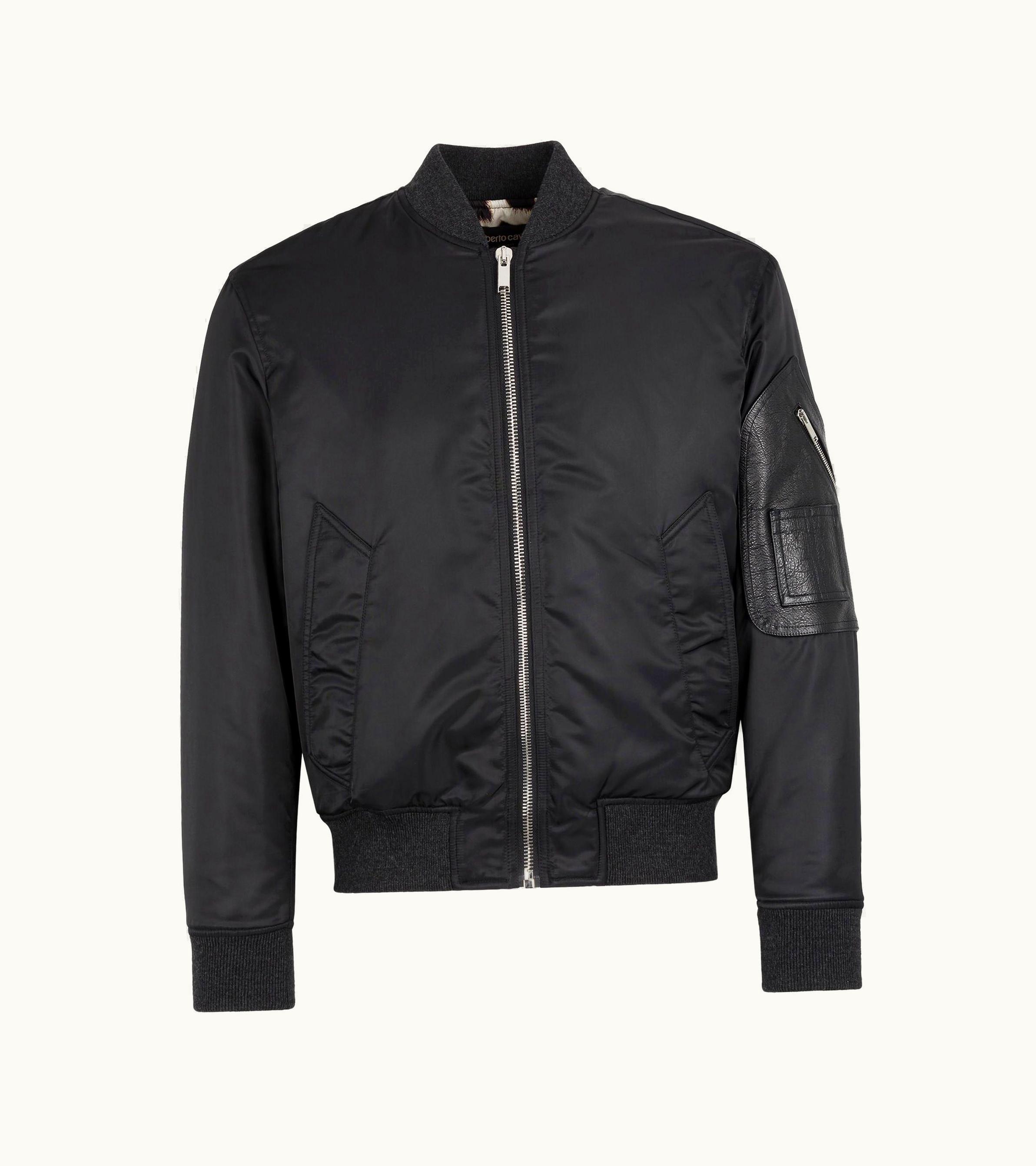 Roberto Cavalli Roberto Cavalli Logo-Embroidered Bomber Jacket Black