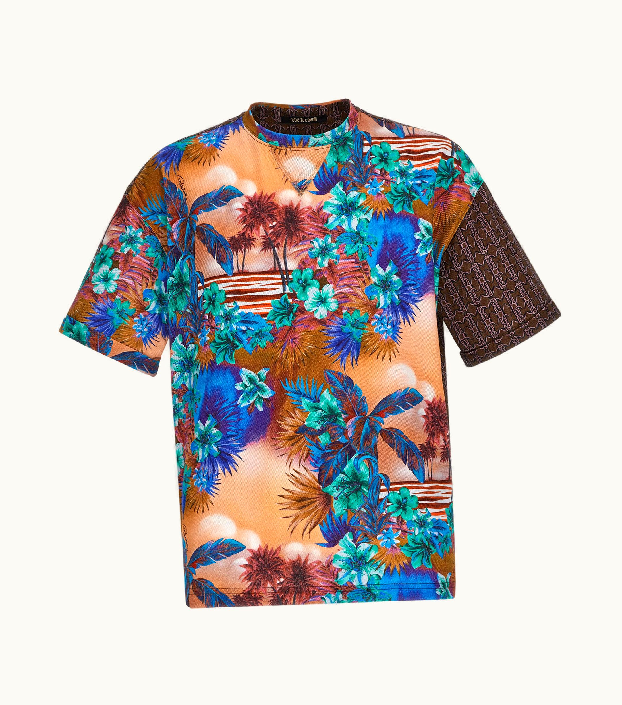 Roberto Cavalli Roberto Cavalli Hawaii Print T-Shirt Orange