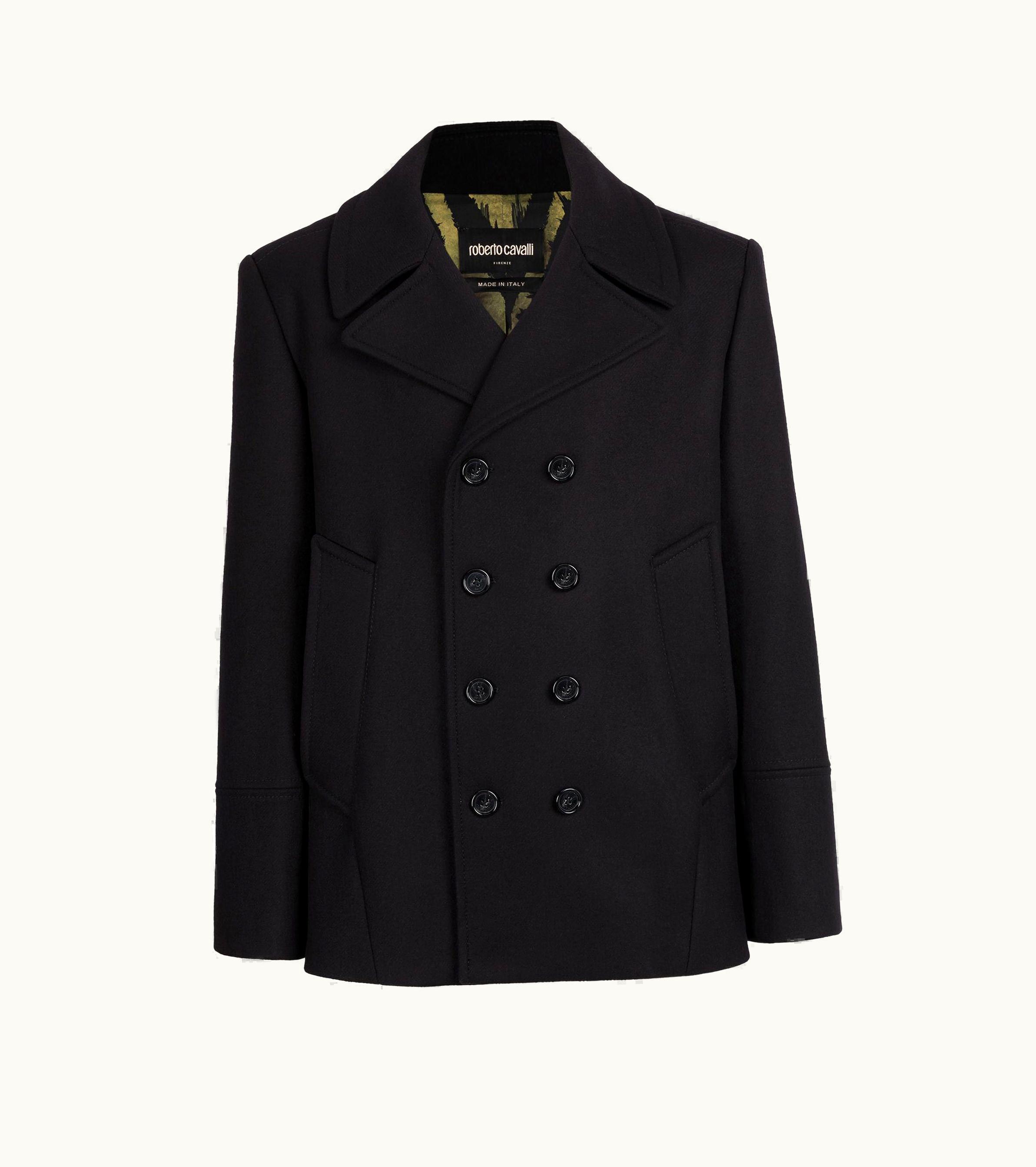 Roberto Cavalli Roberto Cavalli Double-Breasted Pea Coat Black