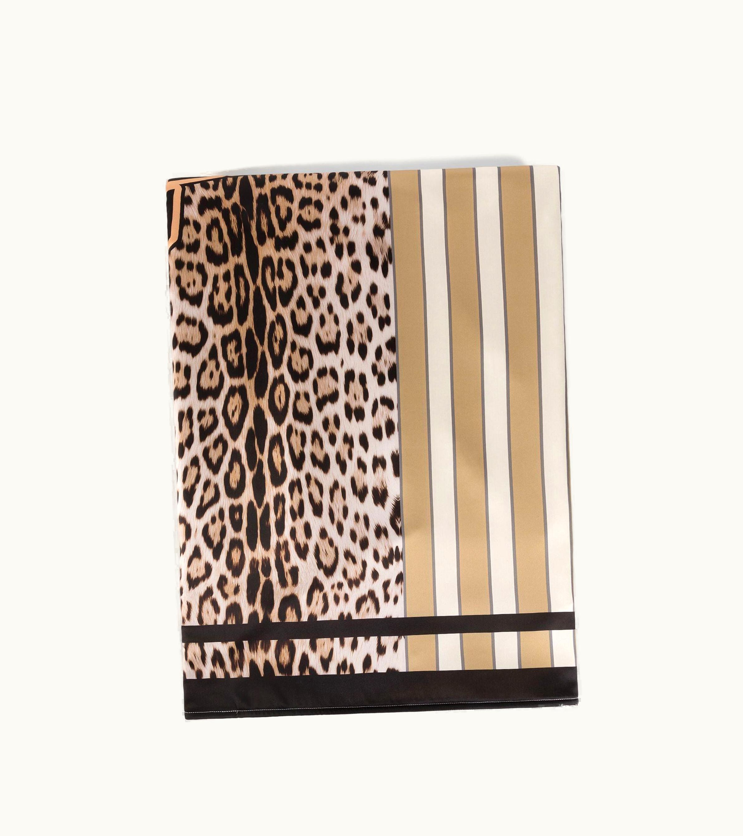 Roberto Cavalli Roberto Cavalli Patchwork leopard-print Beach Towel Beige