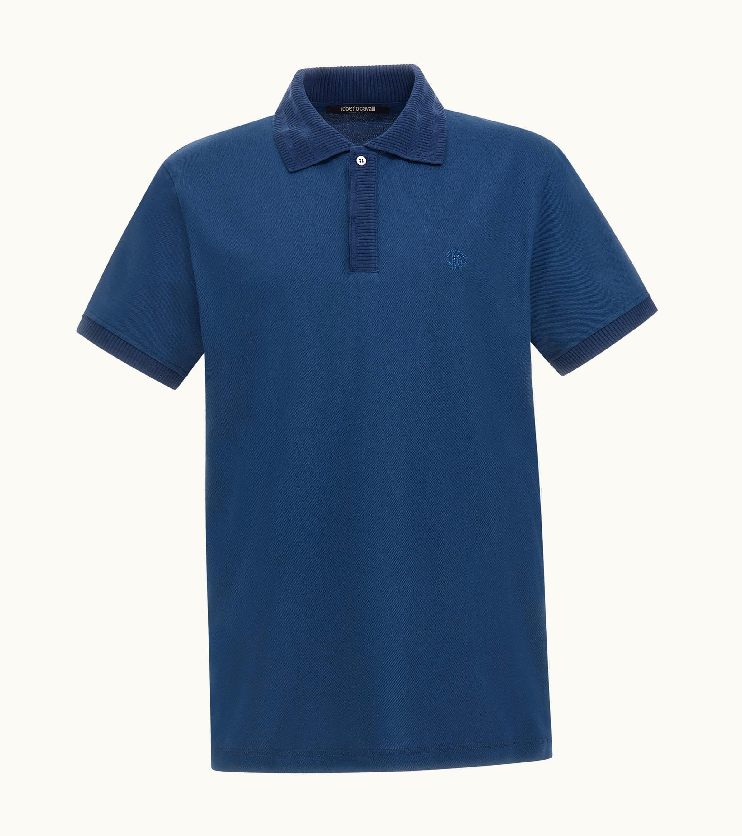 Roberto Cavalli Roberto Cavalli Monogram Mirror Snake Polo Blue