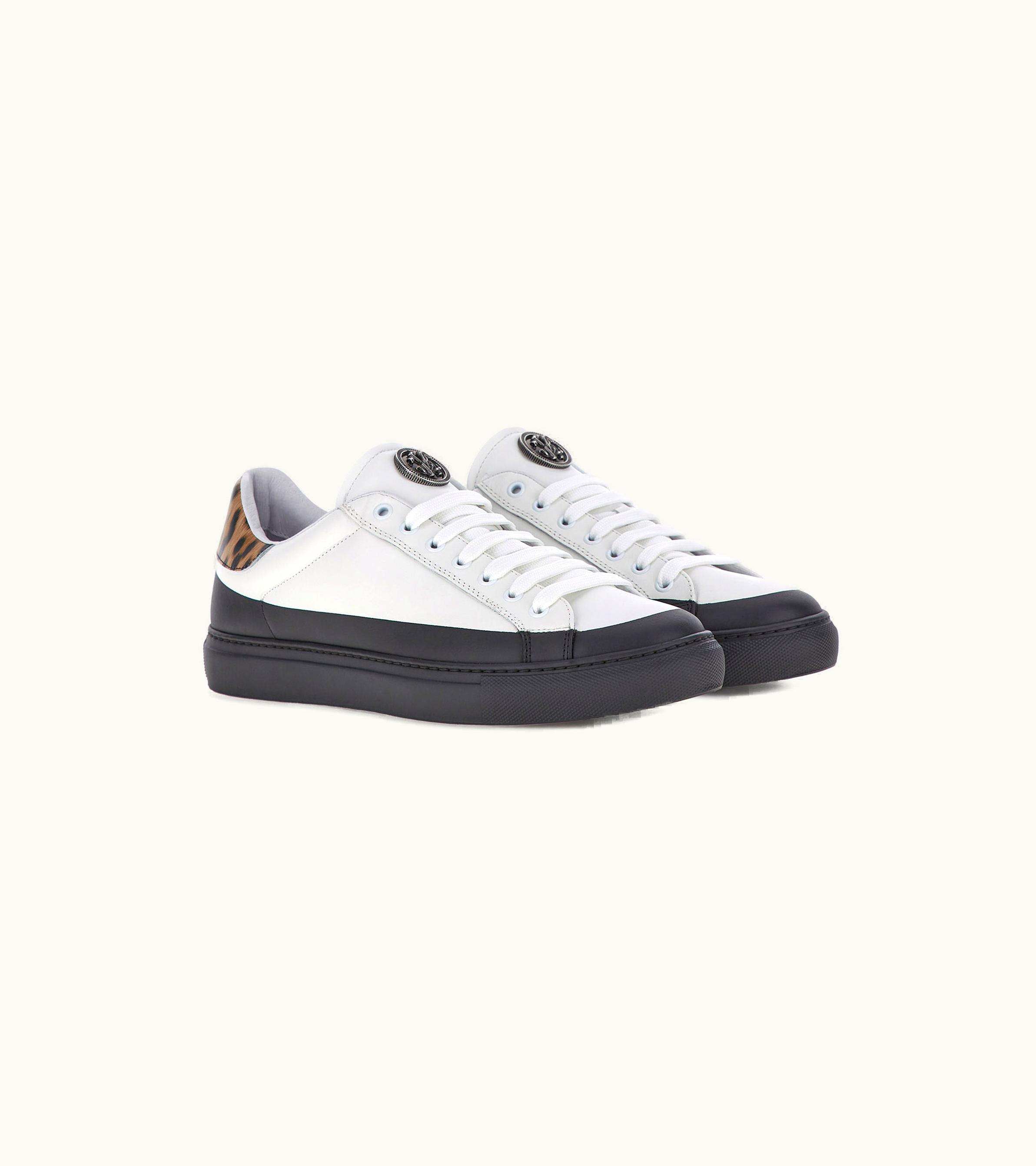 Roberto Cavalli Roberto Cavalli Jaguar Print Low-Top Sneakers White