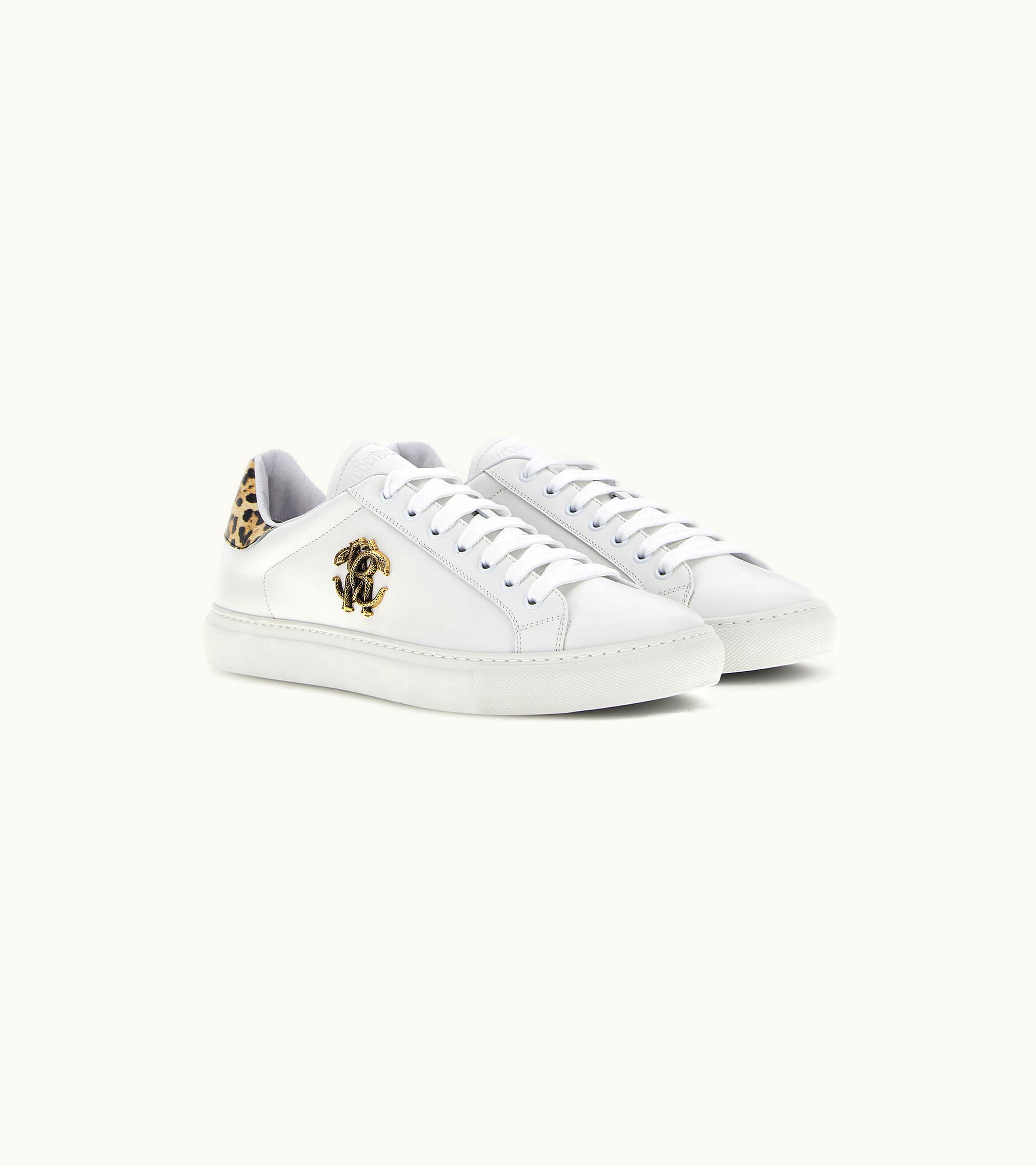 Roberto Cavalli Roberto Cavalli Sneakers With Monogram Rc White SRS009-PZA90-D0008