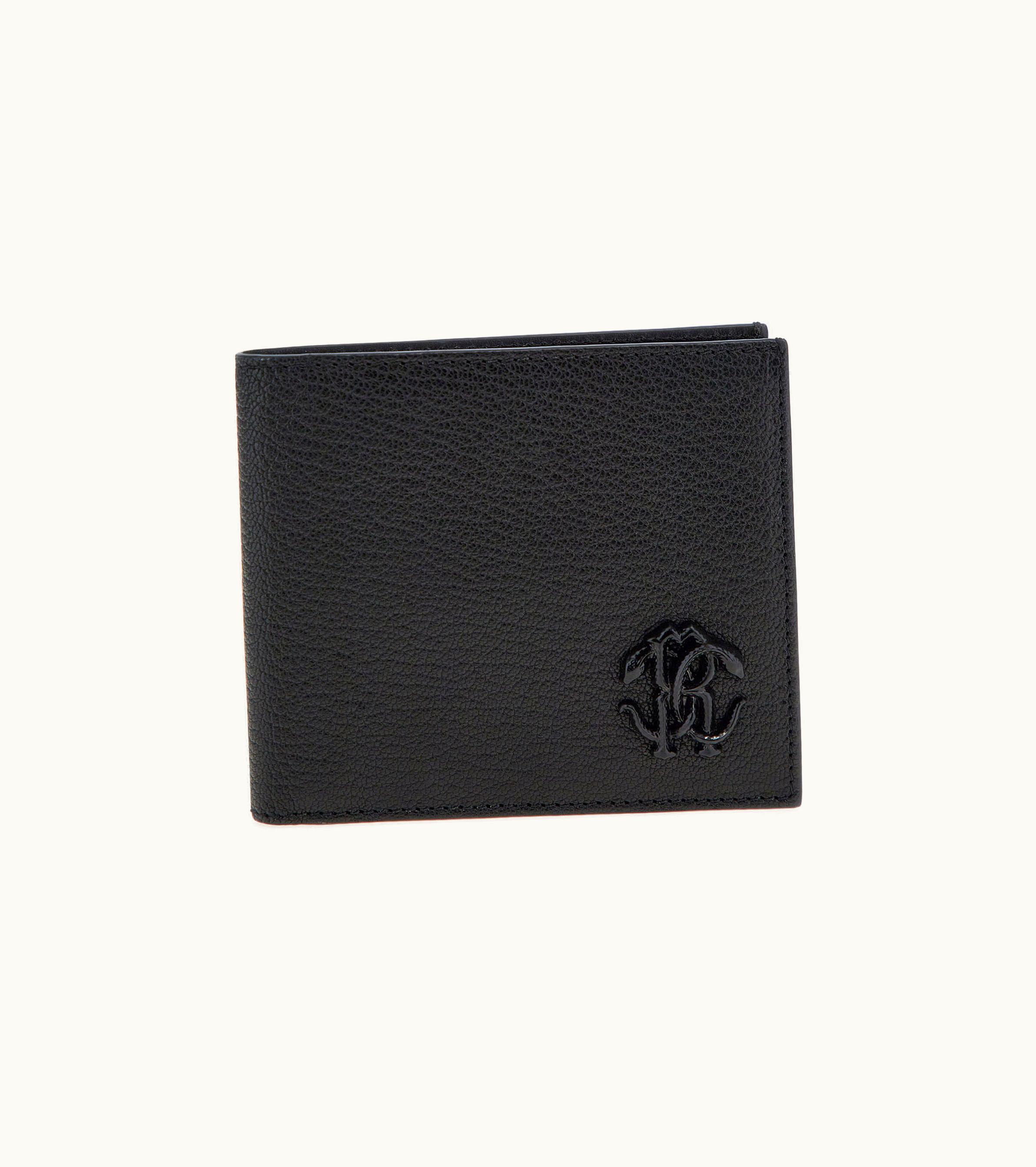 Roberto Cavalli Roberto Cavalli Wallet With Monogram Mirror Snake Black