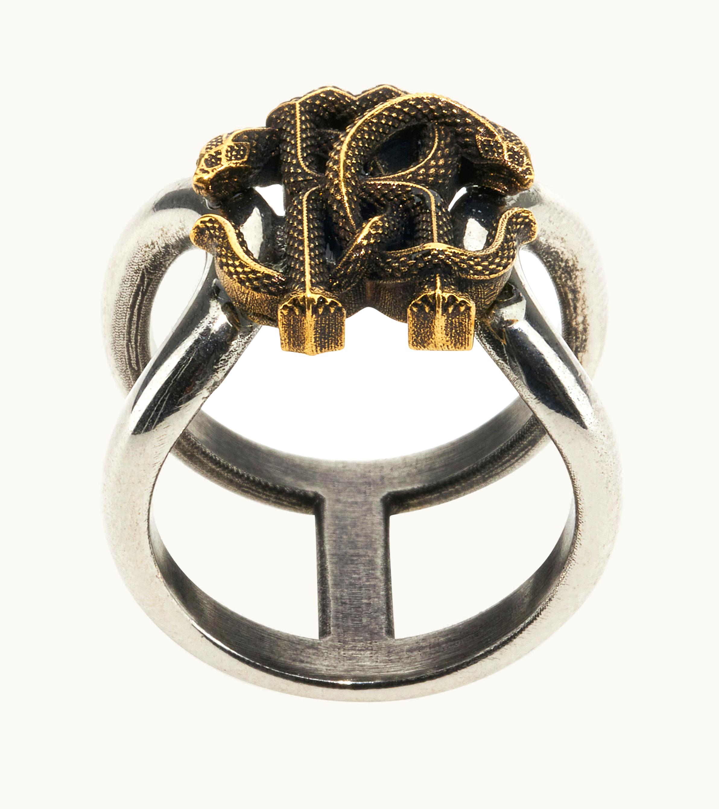 Roberto Cavalli Roberto Cavalli Ring With Monogram Rc Silver