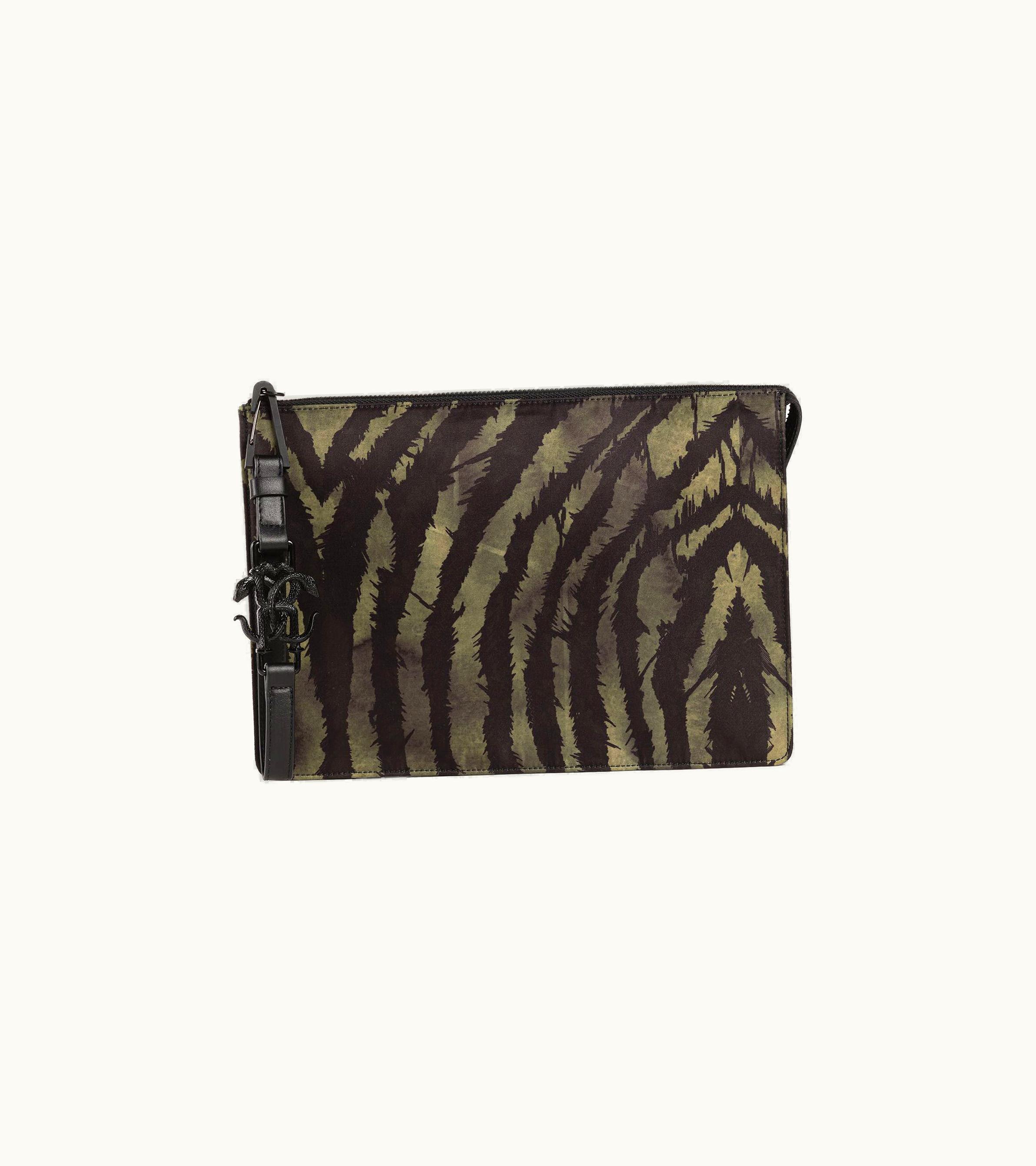 Roberto Cavalli Roberto Cavalli Zebra-Print Pouch Green