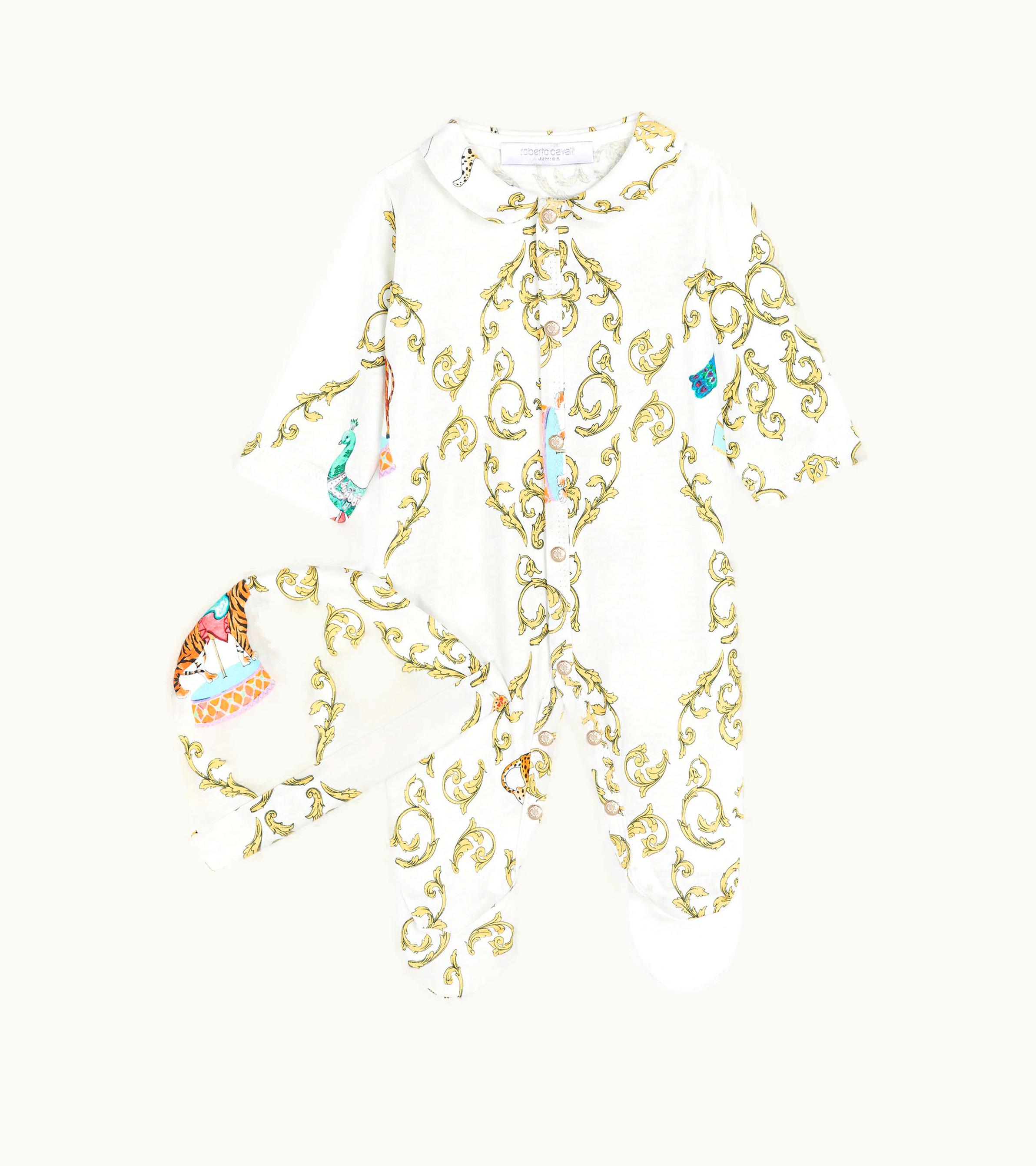 Roberto Cavalli Roberto Cavalli Filigree-Print Babygrow Set Milky White